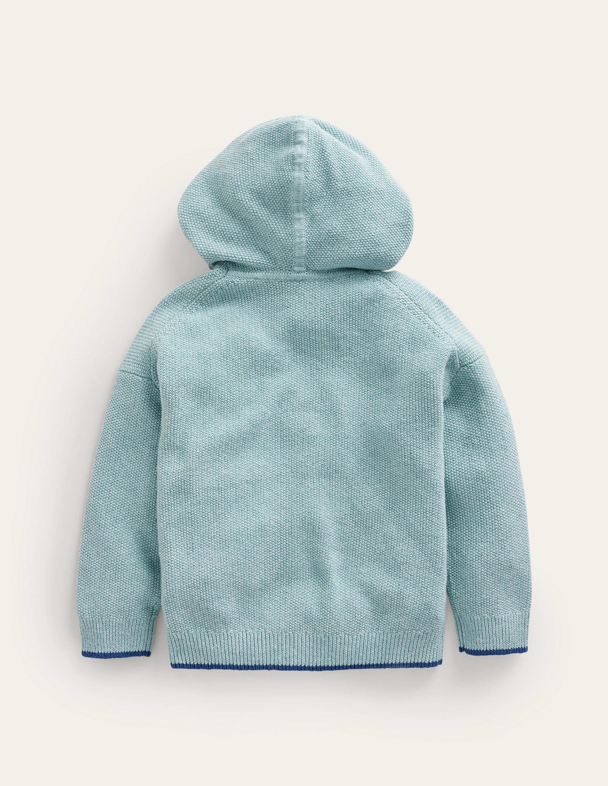 Knitted Hoodie-Aqua Sea Blue - Image 2