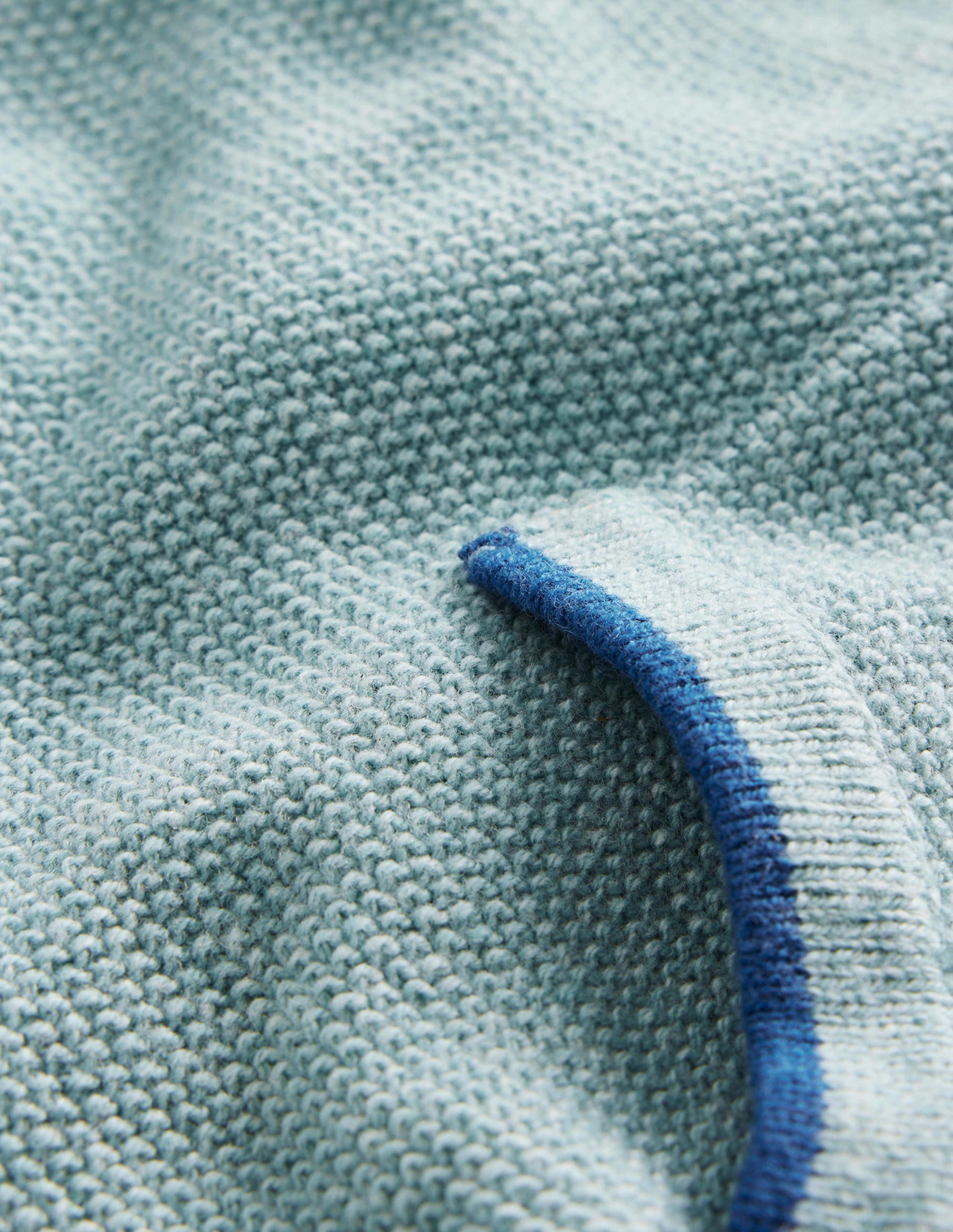 Knitted Hoodie-Aqua Sea Blue - Image 3