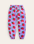 Printed Cosy Sweatpants-Parma Violet Strawberries