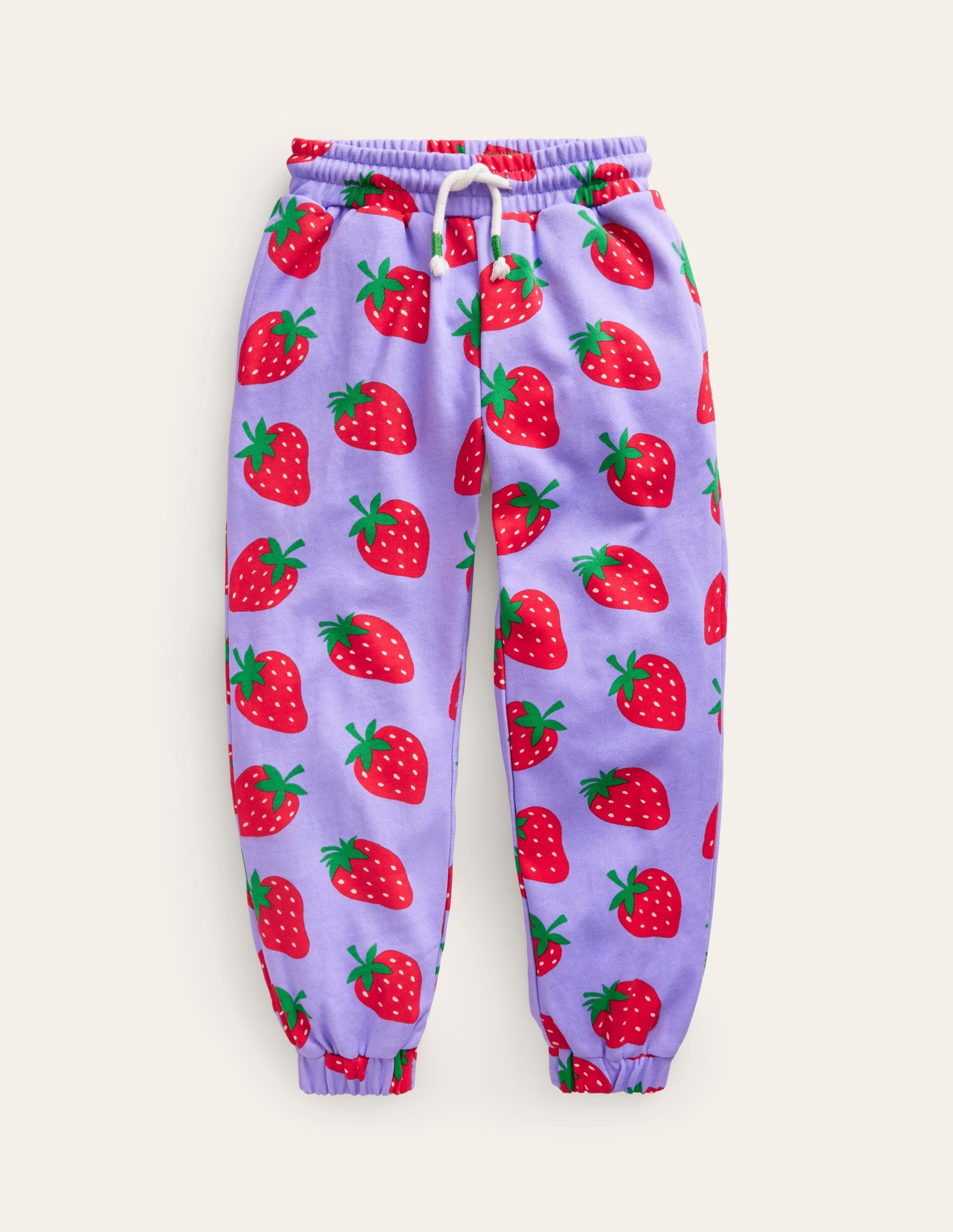 Printed Cosy Sweatpants-Parma Violet Strawberries - Image 1