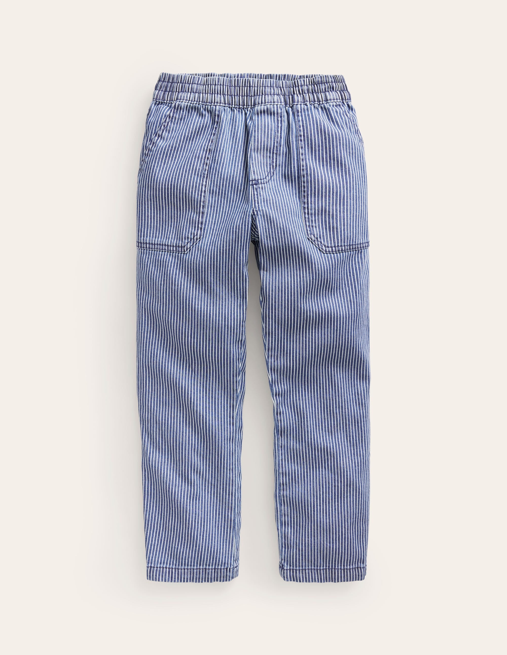 Ticking Pull On Pants-Medieval Blue Ticking Stripe - Image 1