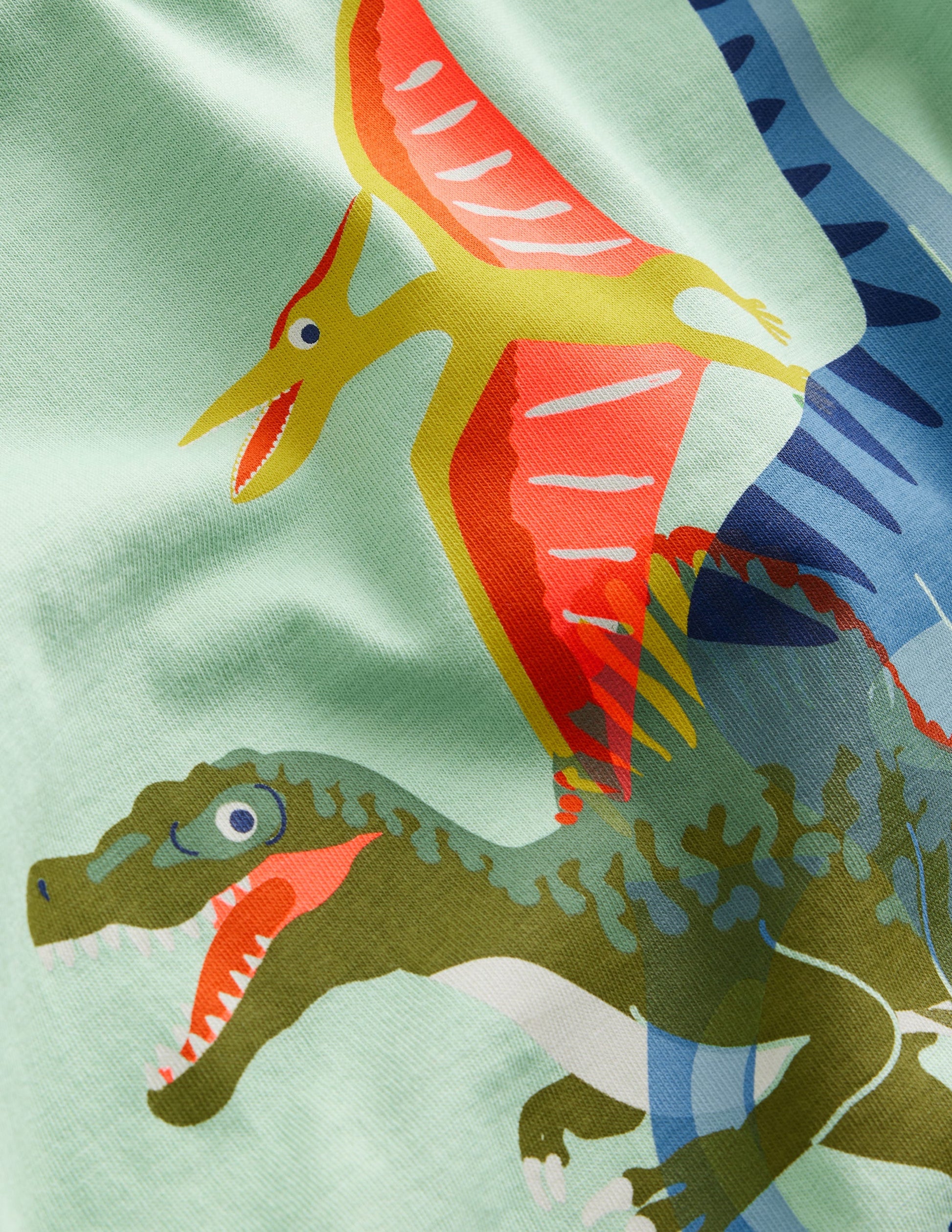 Riso Printed T-shirt-Pistachio Green Dinos-3