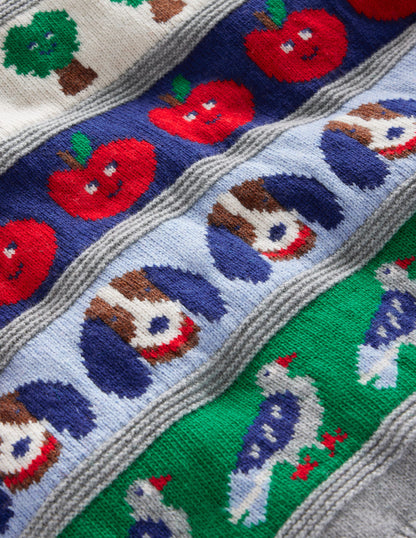 Fair Isle Sweater-Multi Animals