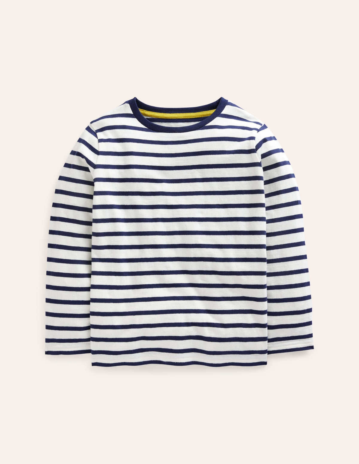 Everyday Breton T-Shirt-Ivory/ College Navy - Image 1