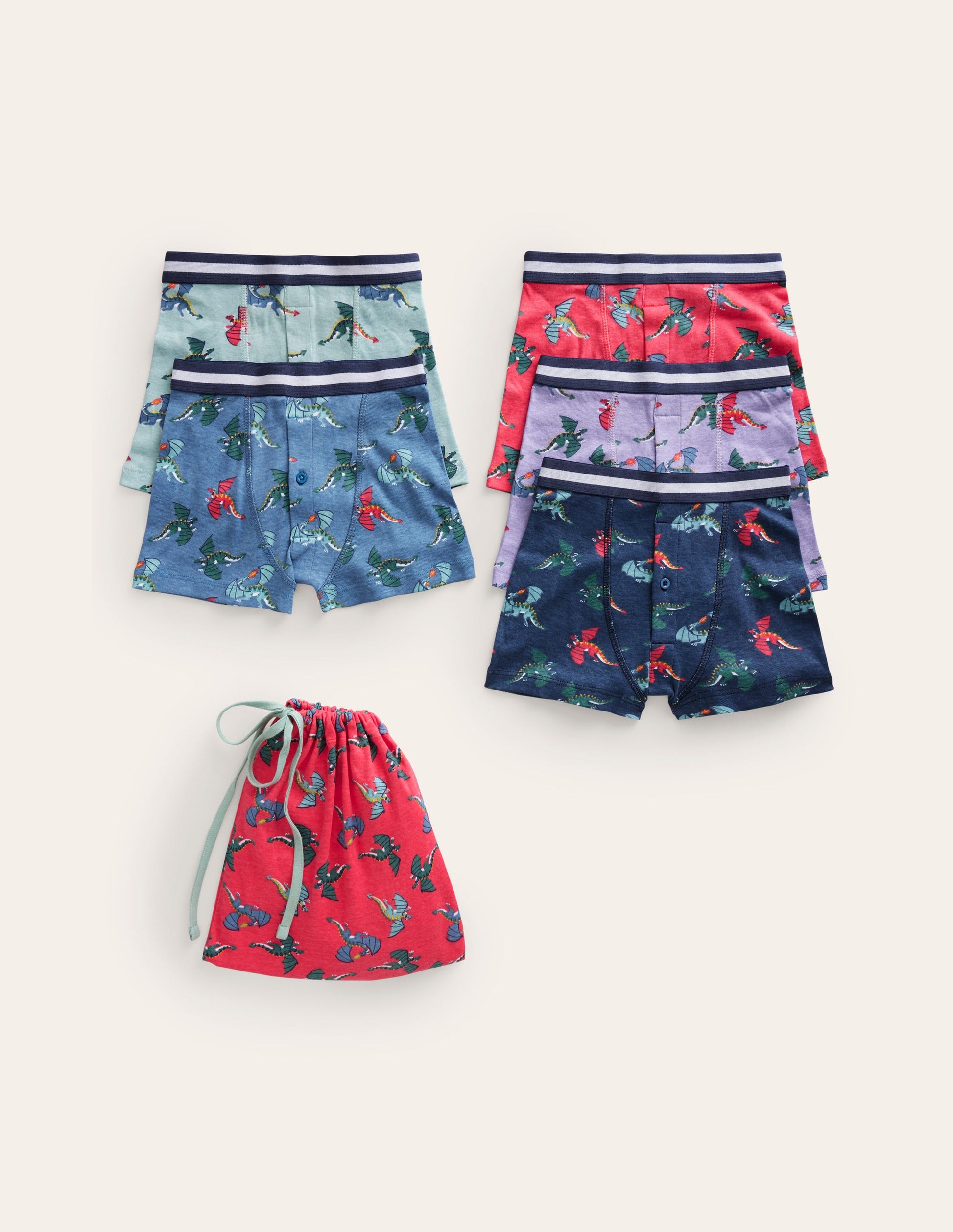 Boxers 5 Pack-Multi Dragons-1