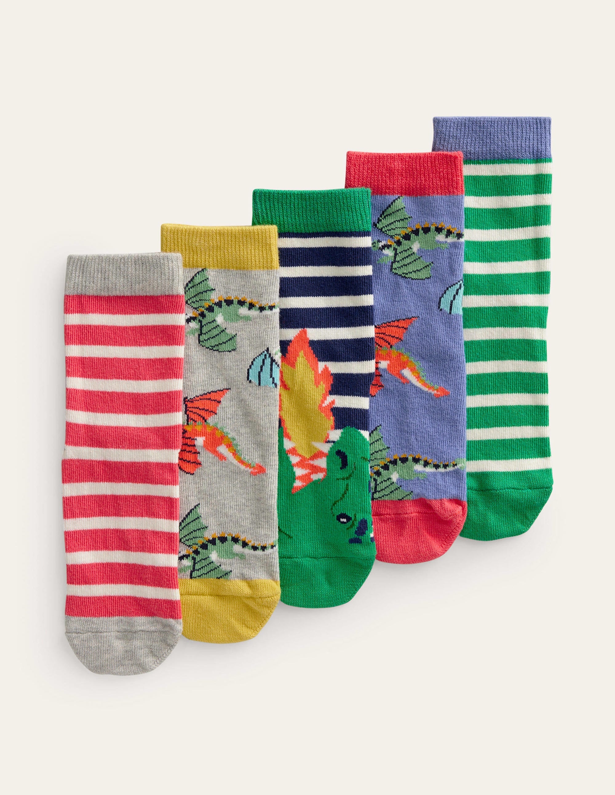 Socks 5 Pack-Multi Dragons - Image 1
