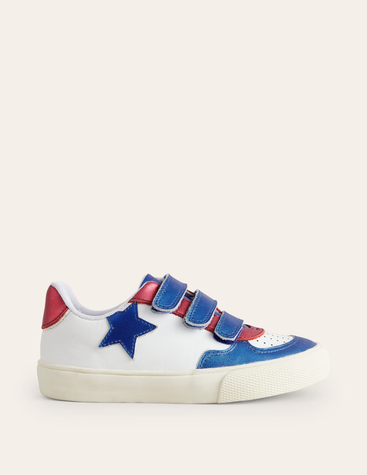 Metallic Leather Low Top-White Metallic Colourblock-1