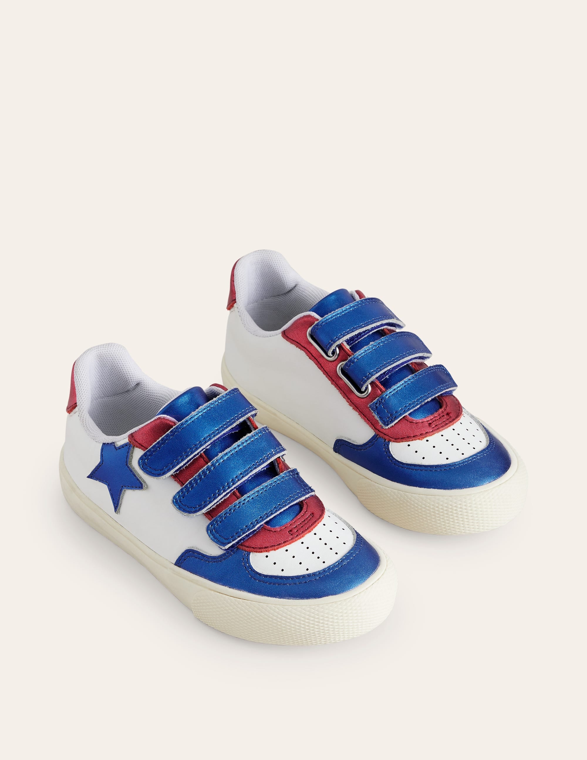 Metallic Leather Low Top-White Metallic Colourblock - Image 2