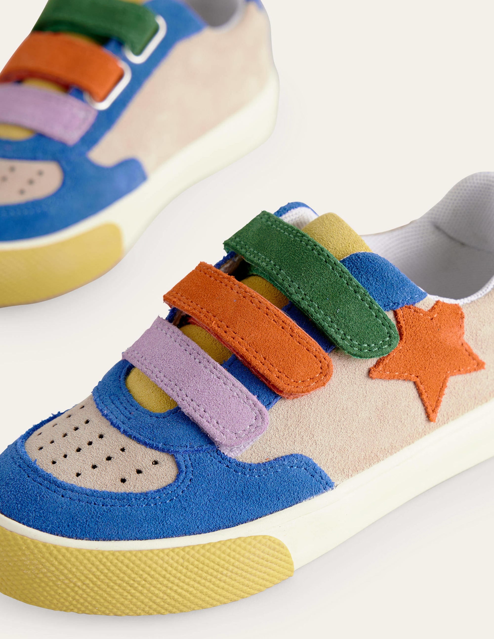 Leather Low Tops-Multi Colourblock Star - Image 3