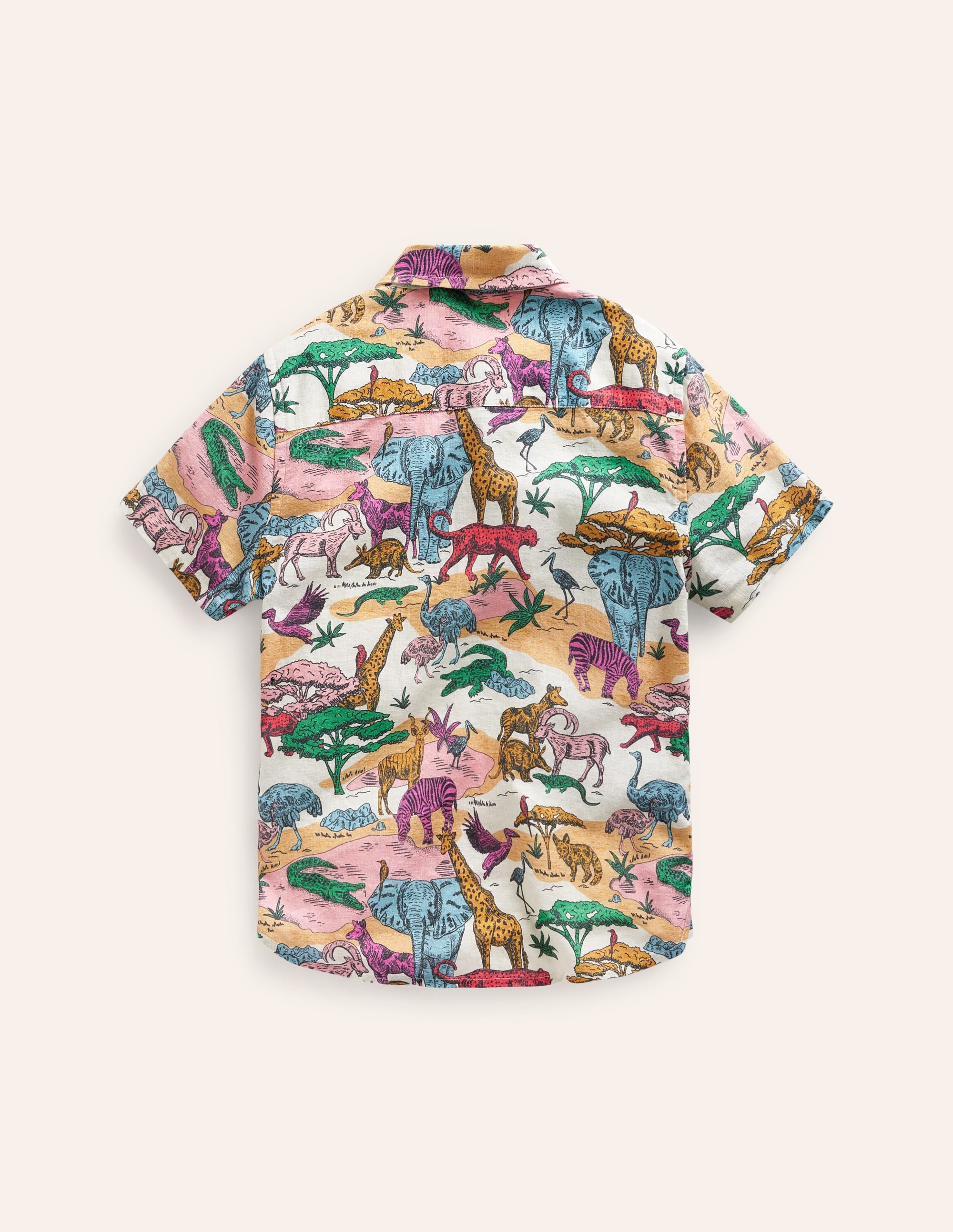 Cotton Linen Shirt-Multi Savannah Scene - Image 2