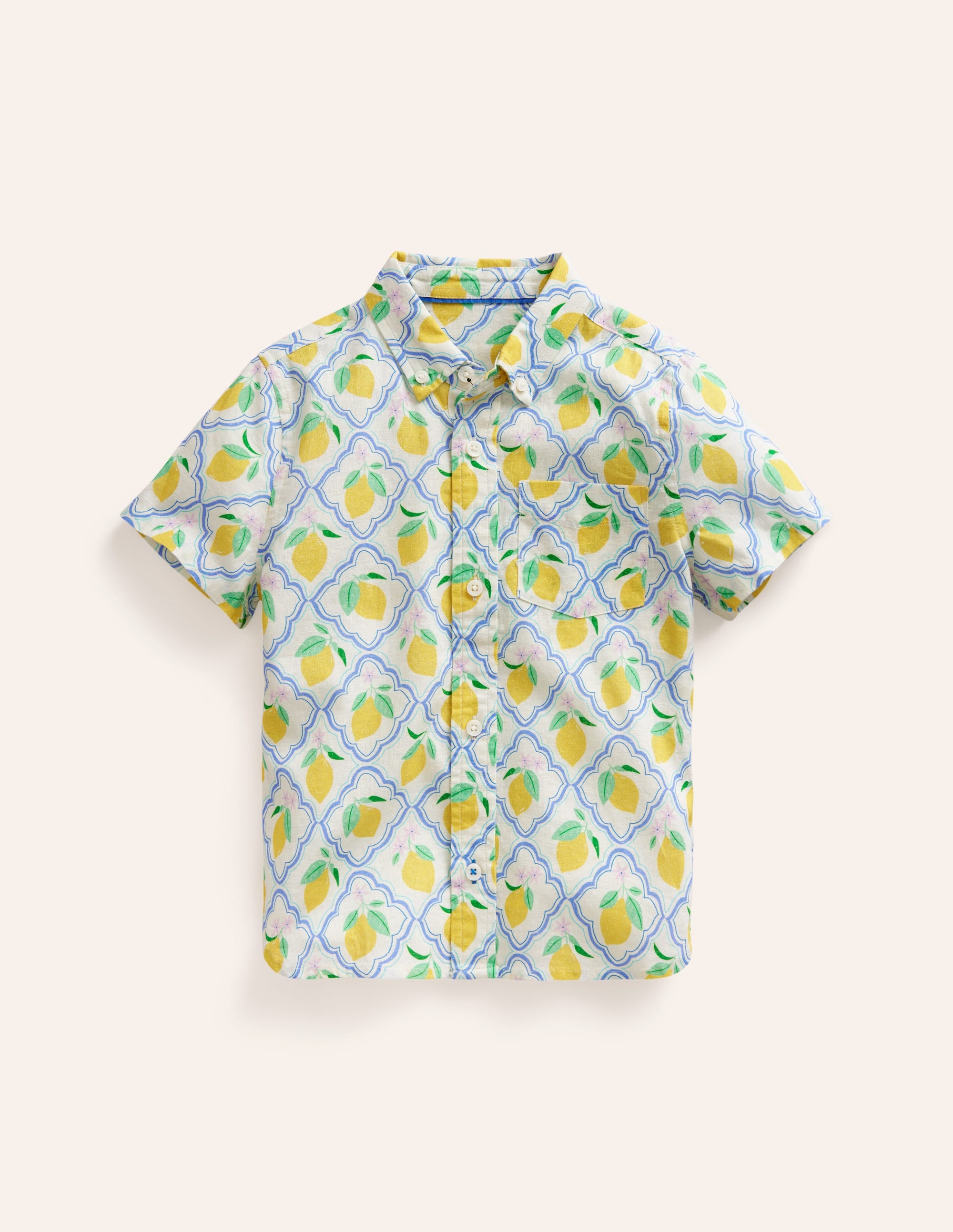 Cotton Linen Shirt-Yellow Lemon Gove - Image 5
