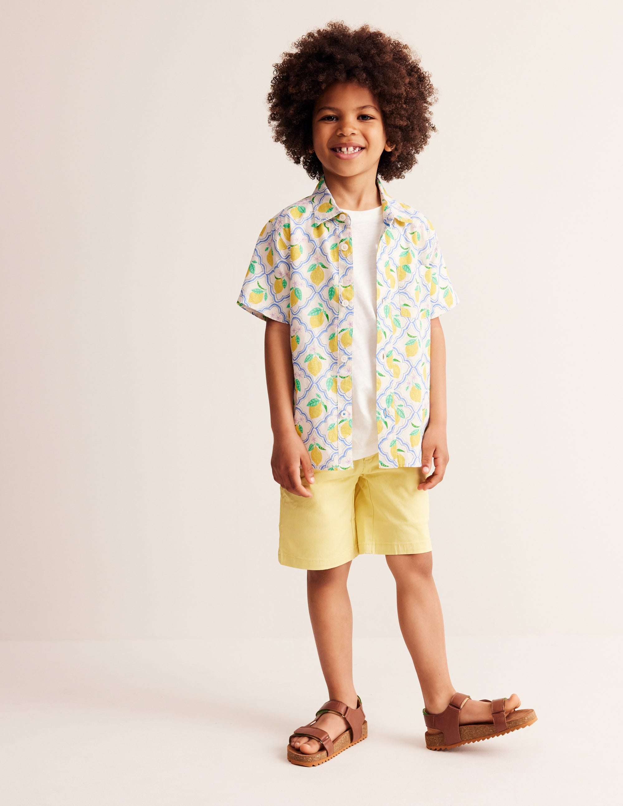 Cotton Linen Shirt-Yellow Lemon Gove - Image 4