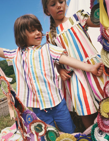 Cotton Linen Shirt-Multistripe-6