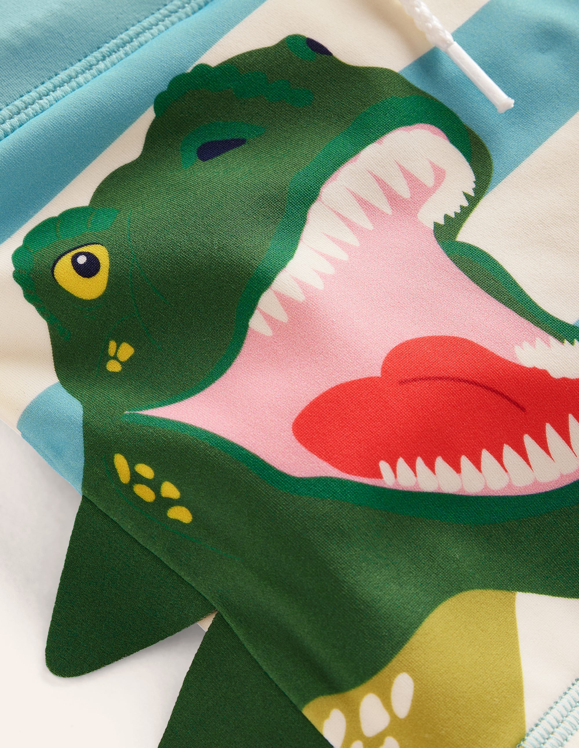 Swim Trunks B1815-Aqua Sea/ Ivory Stripe Dino - Image 3
