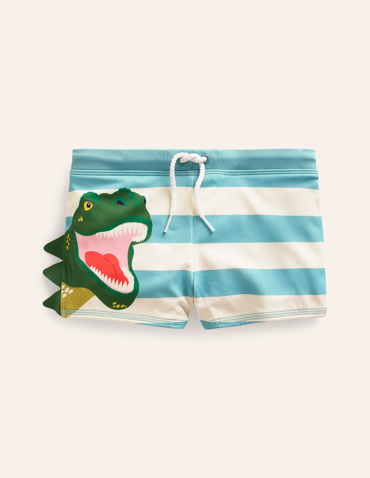 Swim Trunks B1815-Aqua Sea/ Ivory Stripe Dino - Image 1