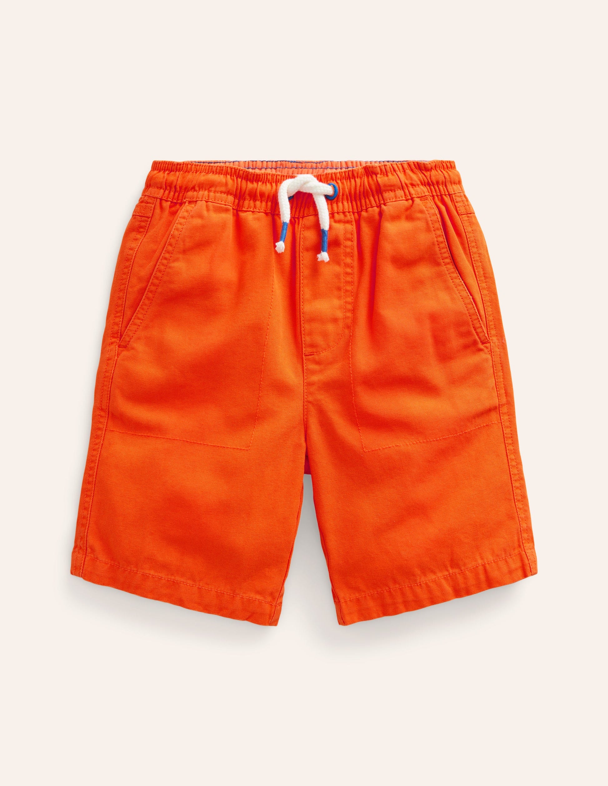 Pull-on Drawstring Shorts-Firecracker Orange-1