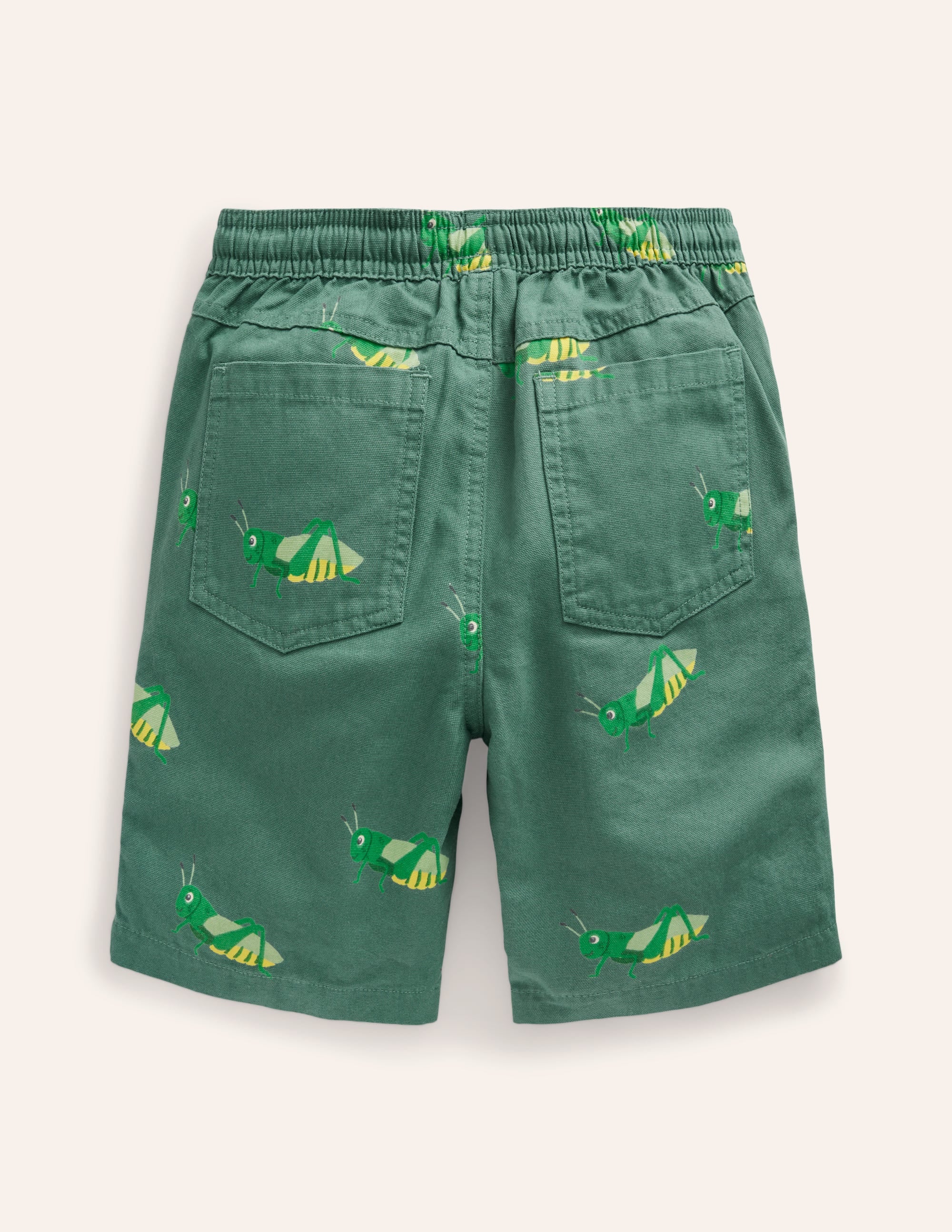 Pull-on Drawstring Shorts-Pea Green Grasshopper - Image 2