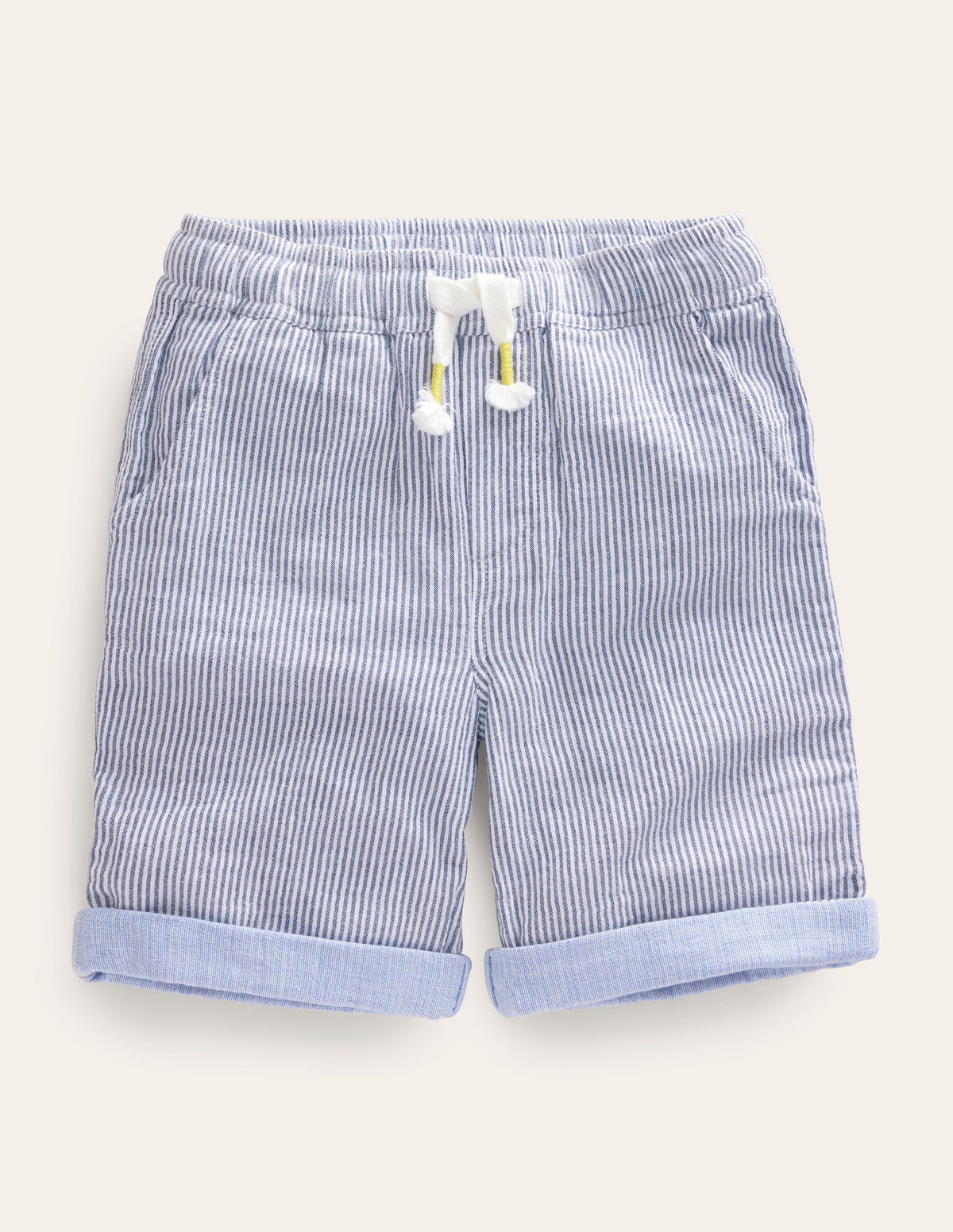 Drawstring Vacation Shorts-College Navy Ticking - Image 1