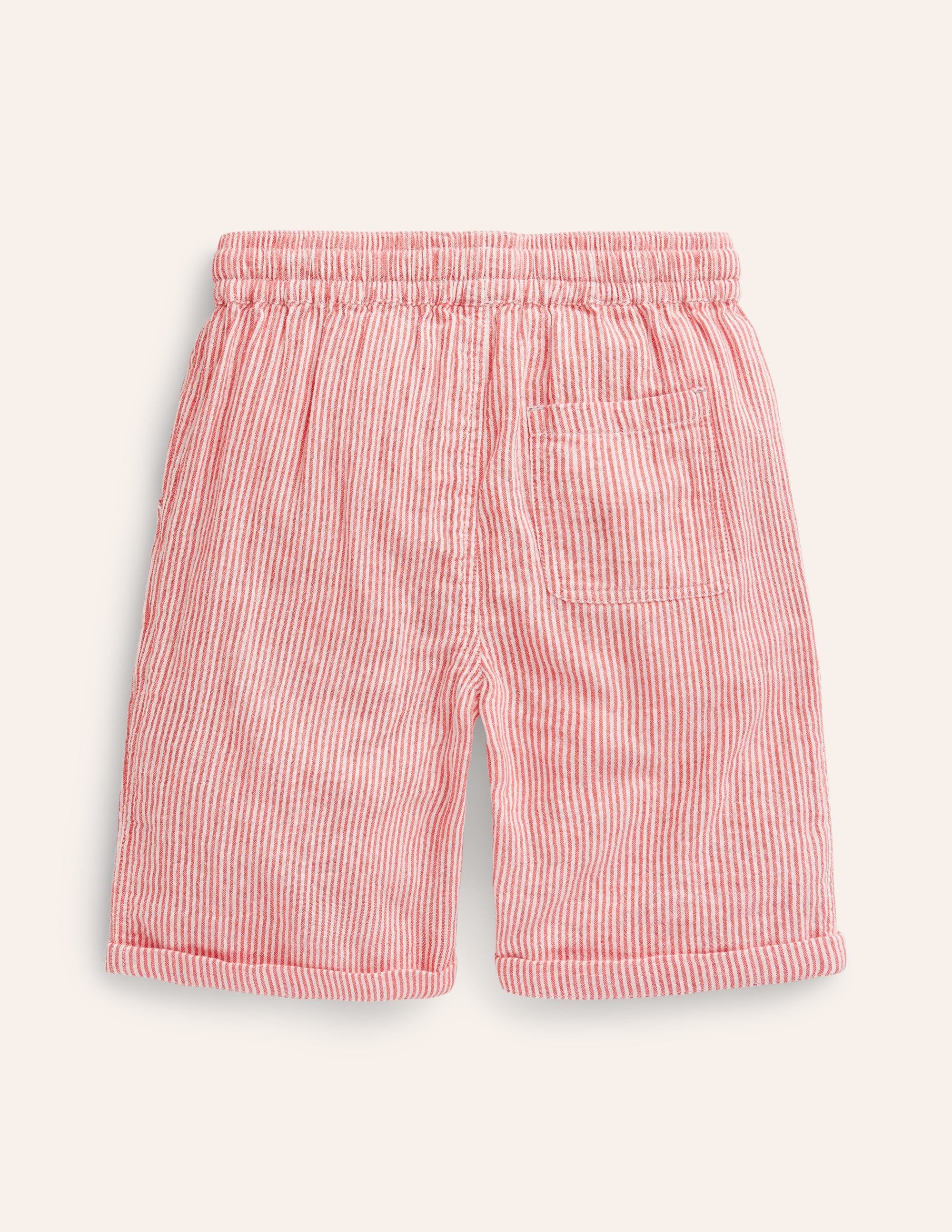 Drawstring Vacation Shorts-Jam Red / Ivory Stripe - Image 2
