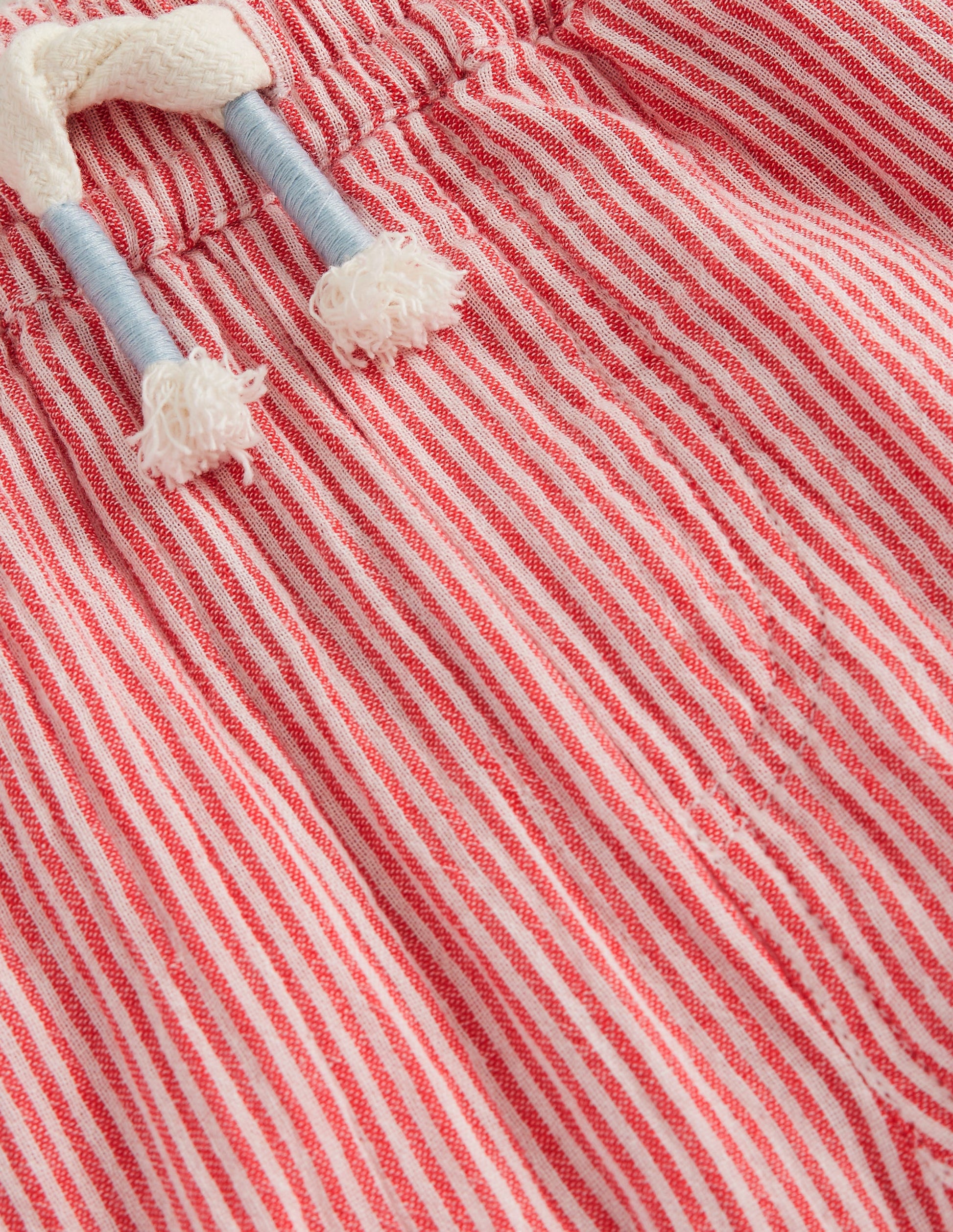 Drawstring Vacation Shorts-Jam Red / Ivory Stripe-3