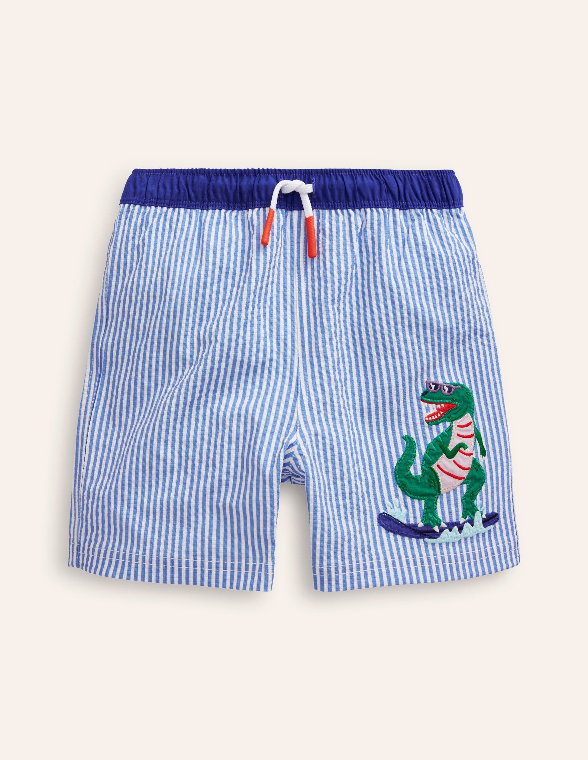 Swim Shorts-Vintage Blue Seersucker-1