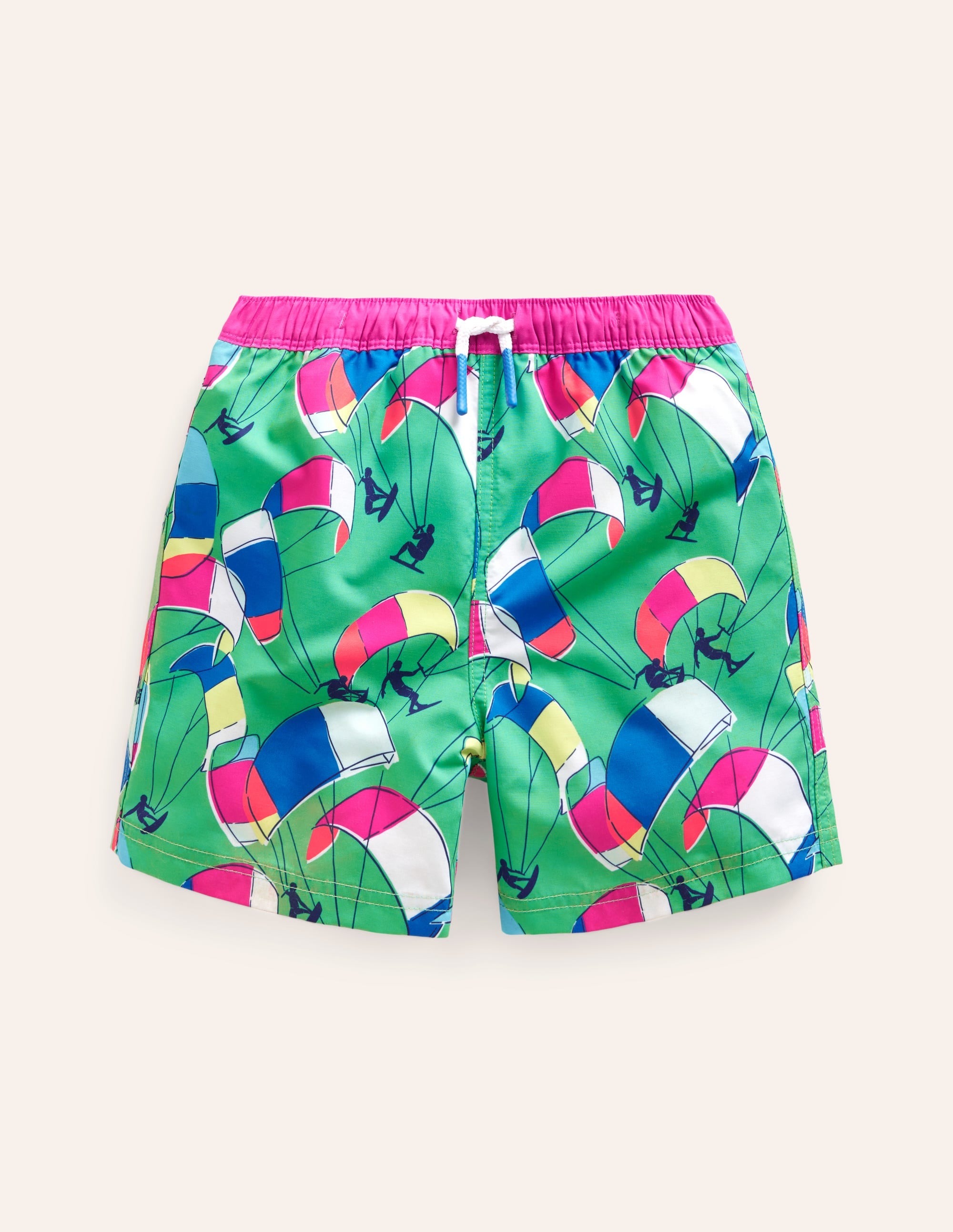 Swim Shorts-Pea Green Kite Surfers - Image 1
