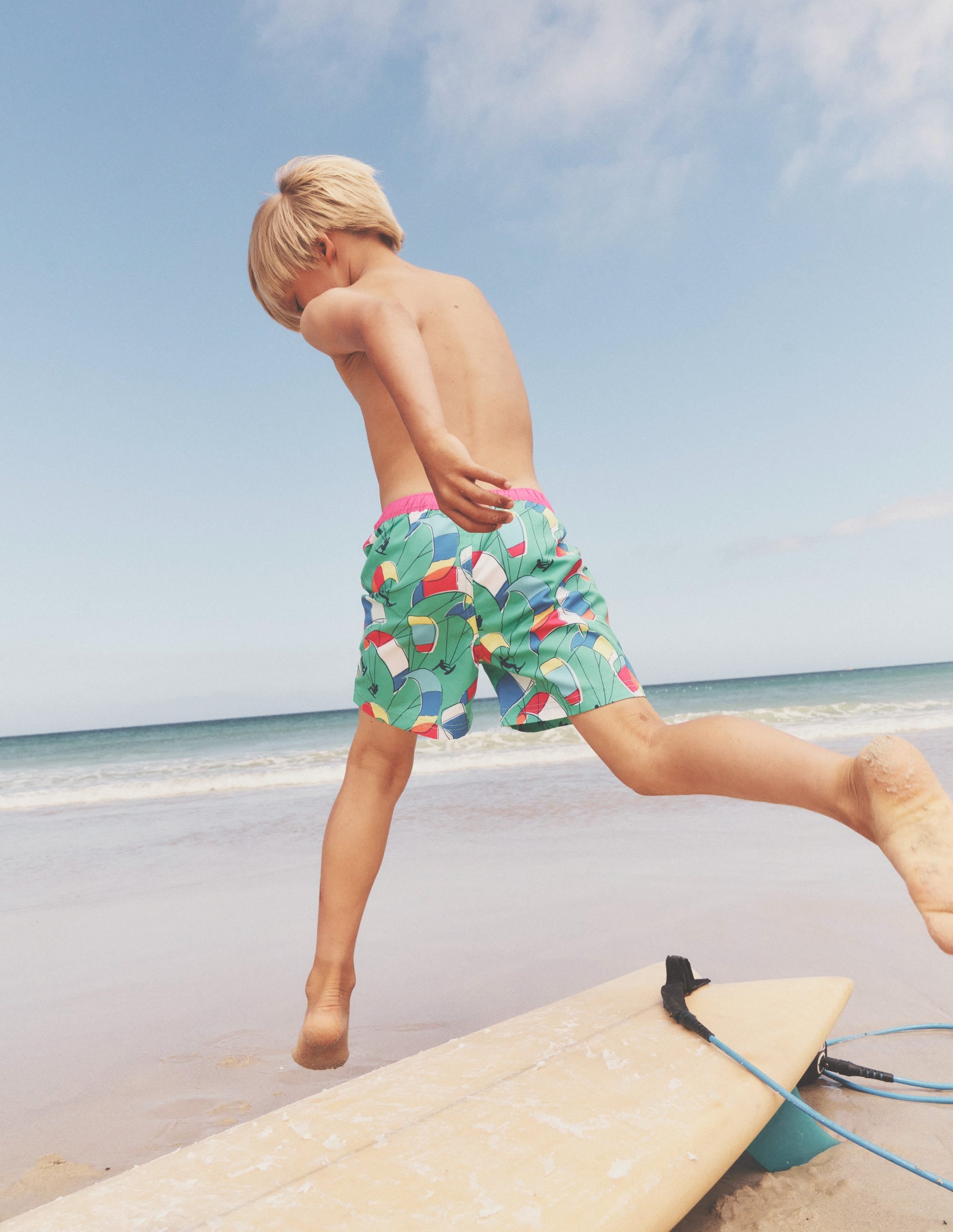 Swim Shorts-Pea Green Kite Surfers - Image 4