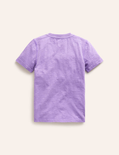 Washed Cotton Henley T-shirt-Soft Lavender