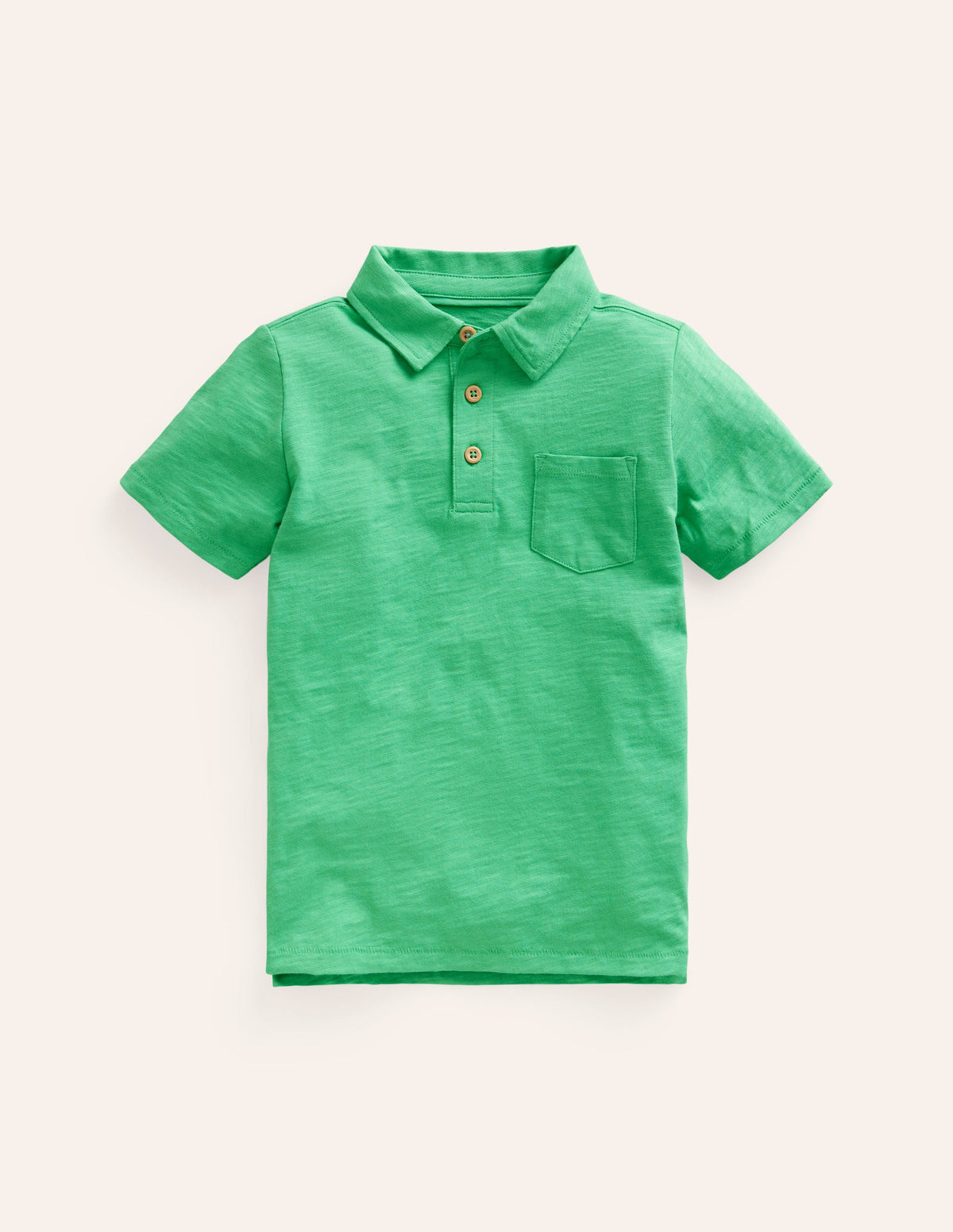 Slub Polo Shirt-Pea Green-1