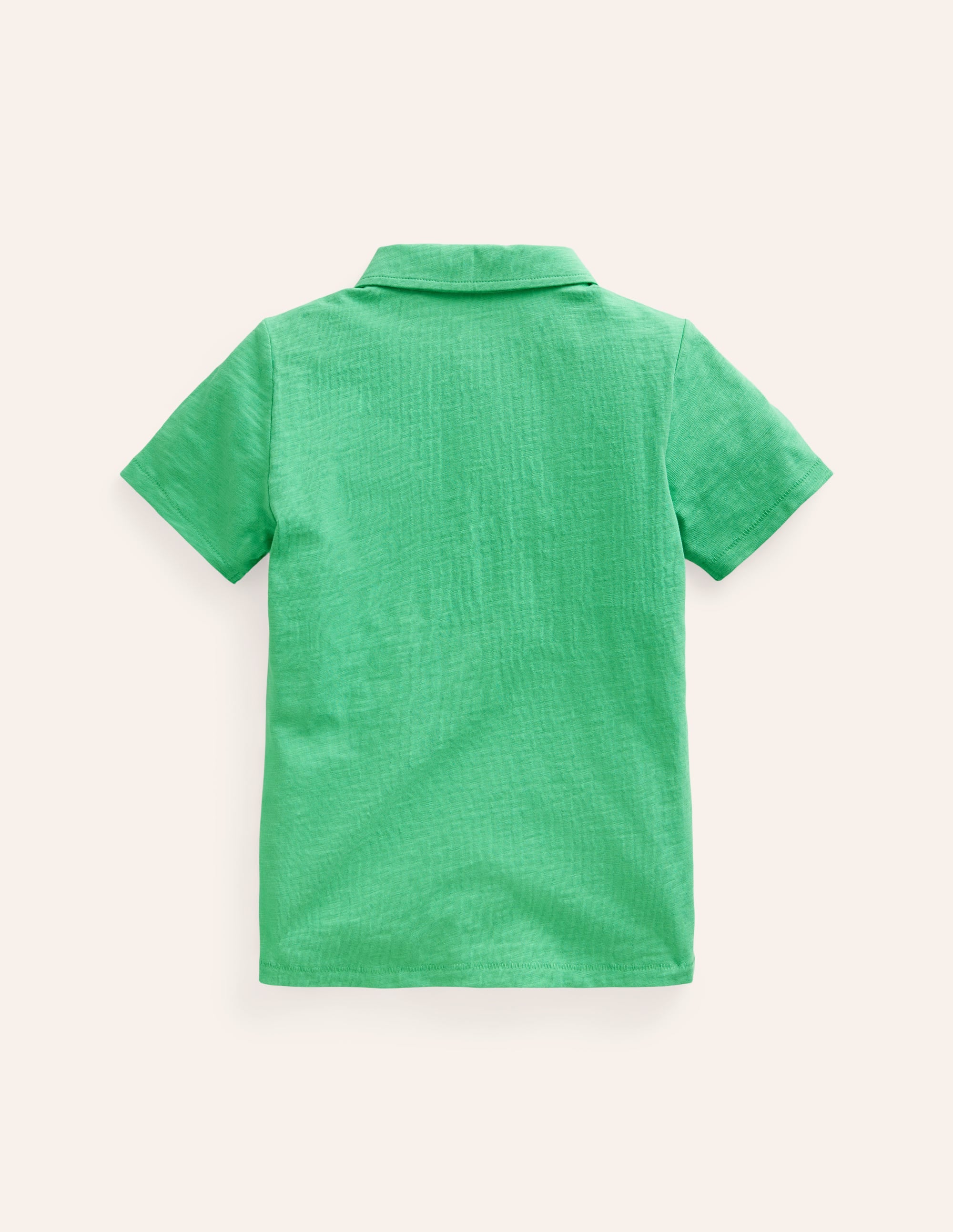 Slub Polo Shirt-Pea Green - Image 2