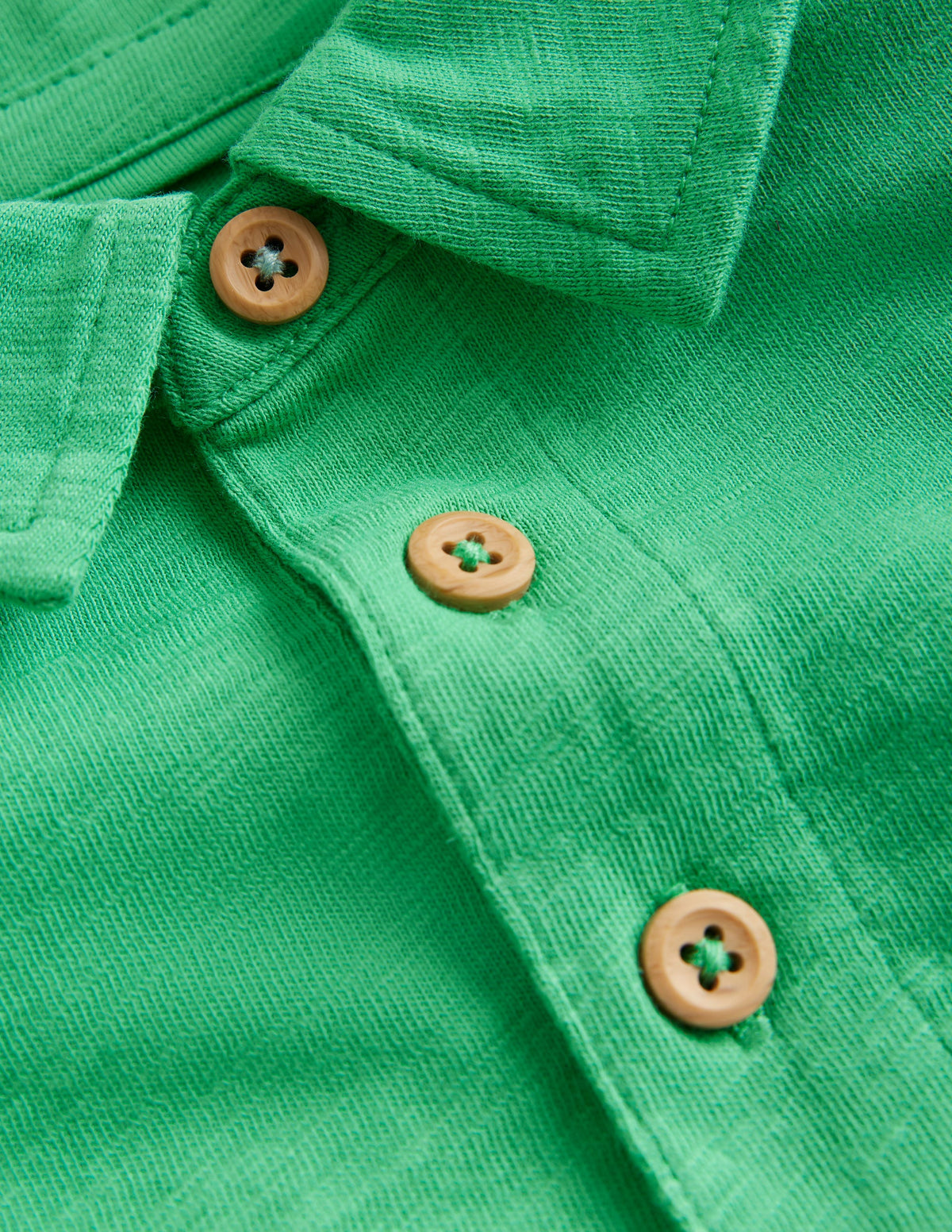 Slub Polo Shirt-Pea Green-3