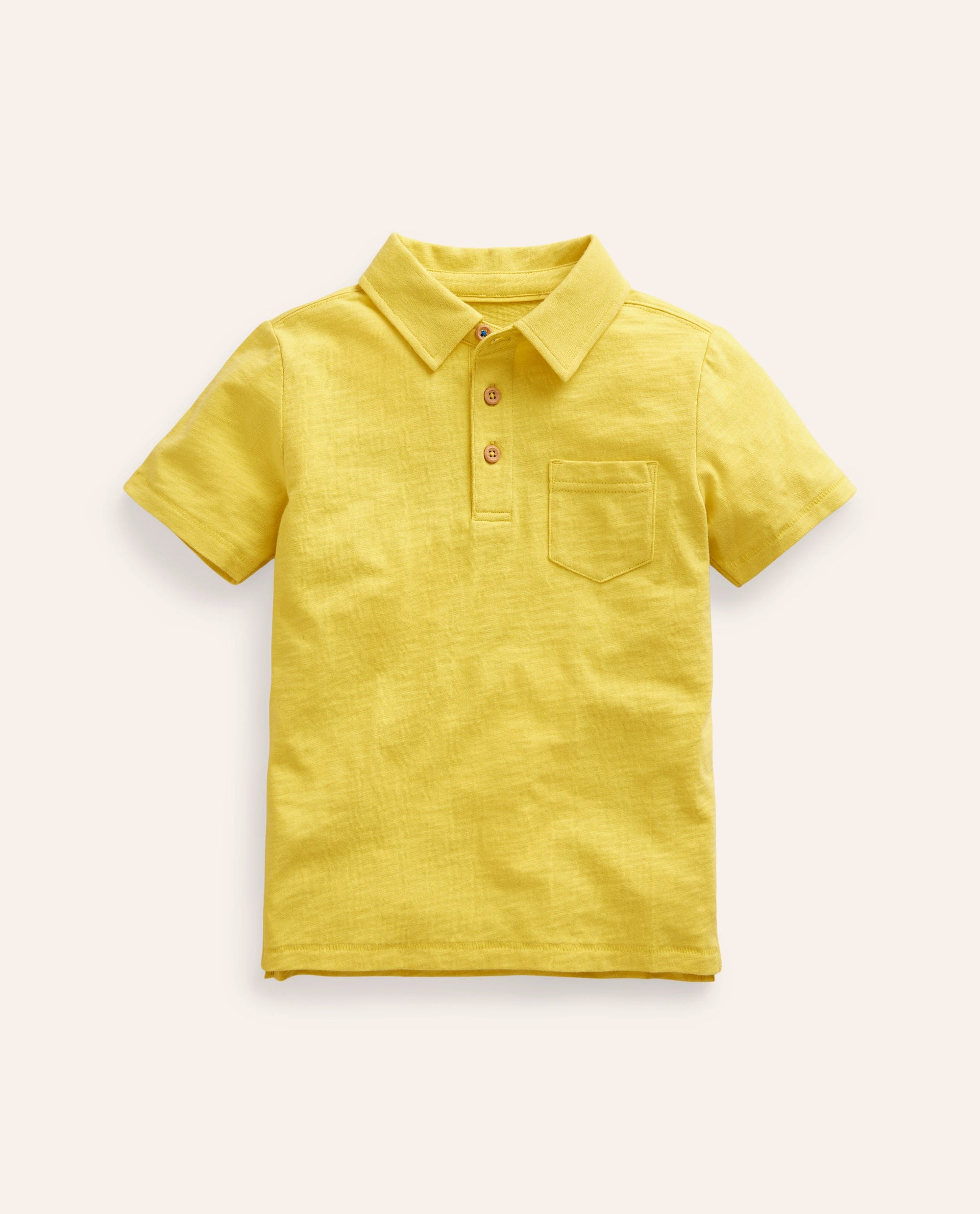Slub Polo Shirt-Lemon Yellow - Image 1