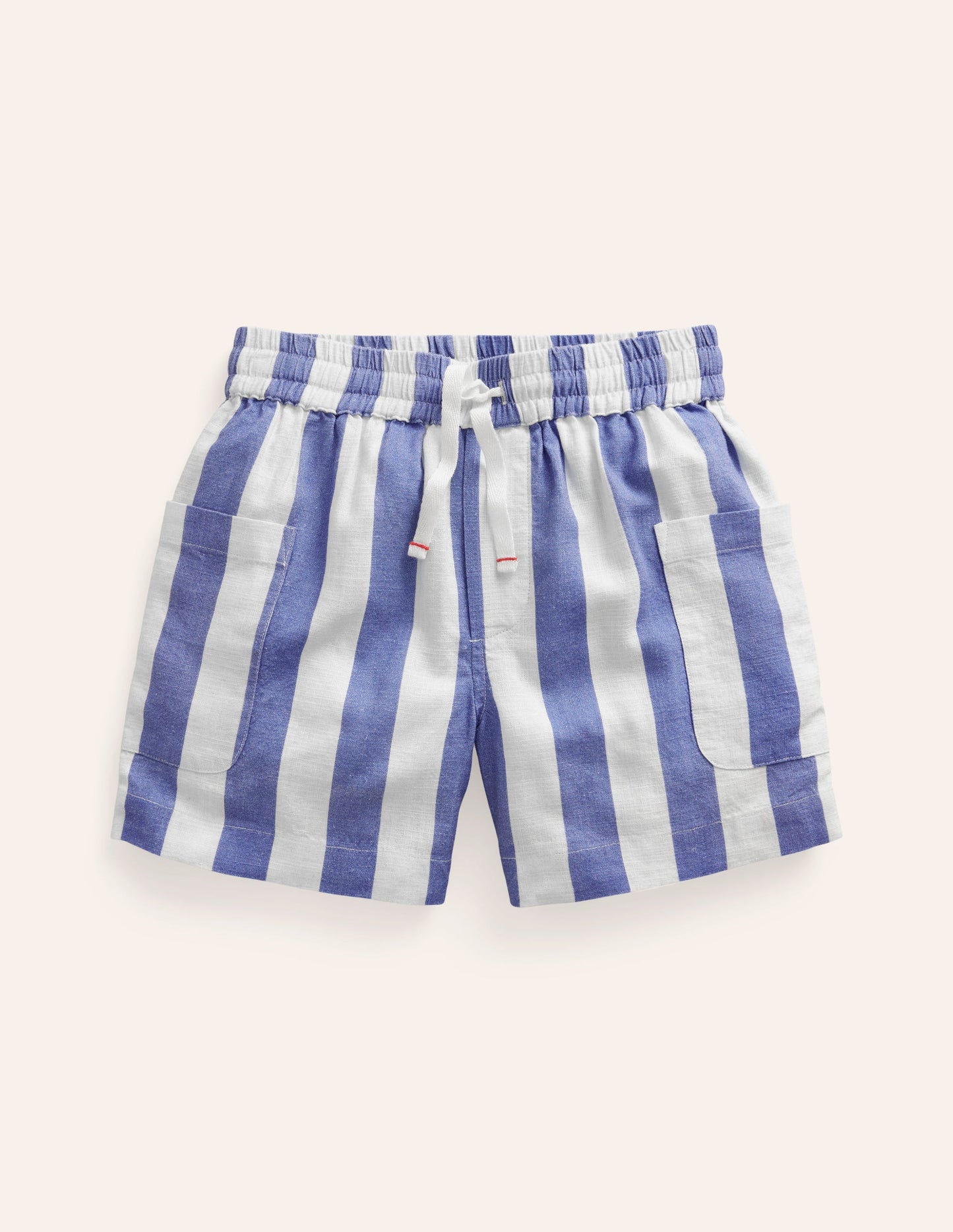 Pocket Shorts-Sapphire Blue/ Ivory Stripe