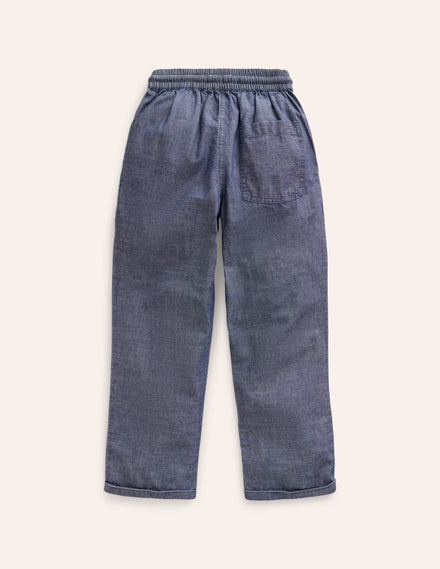 Summer Pull-On Pants-Mid Chambray