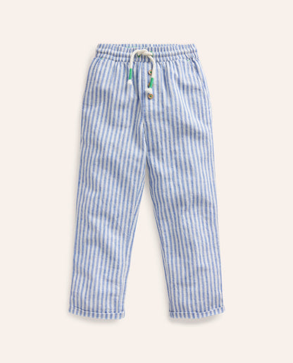 Summer Pull-On Pants-Bluejay Ticking