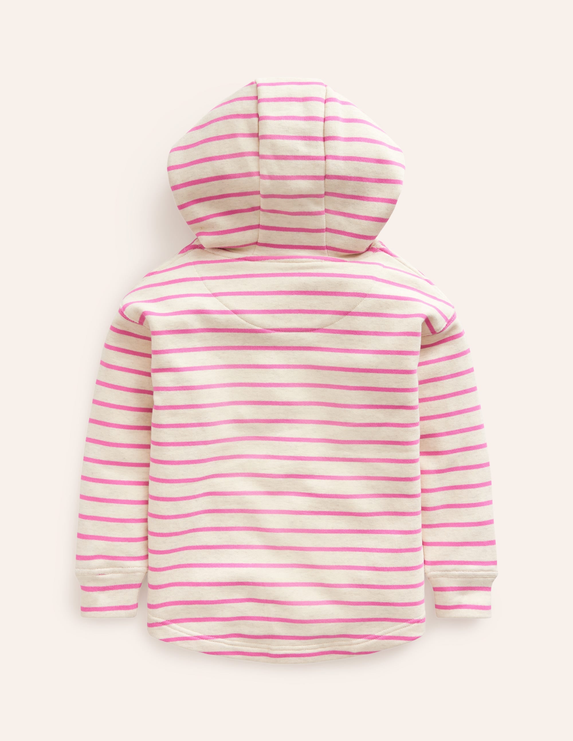 Cosy Relaxed Hoodie-Oatmeal Marl/Pink - Image 2