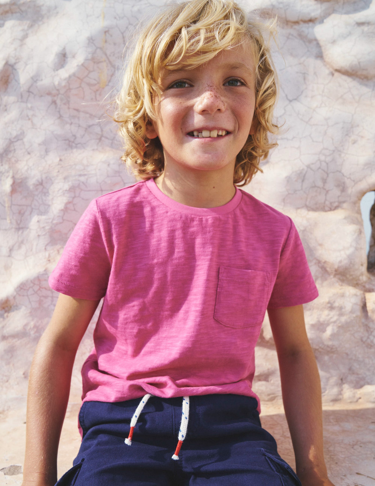 Washed Slub T-shirt-Amazing Pink-4