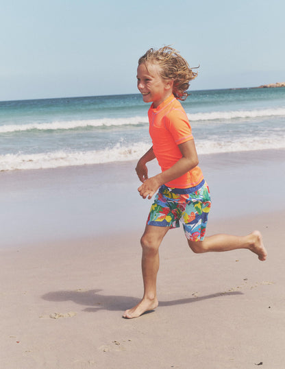 Short Sleeve Rash Guard-Paradise Orange