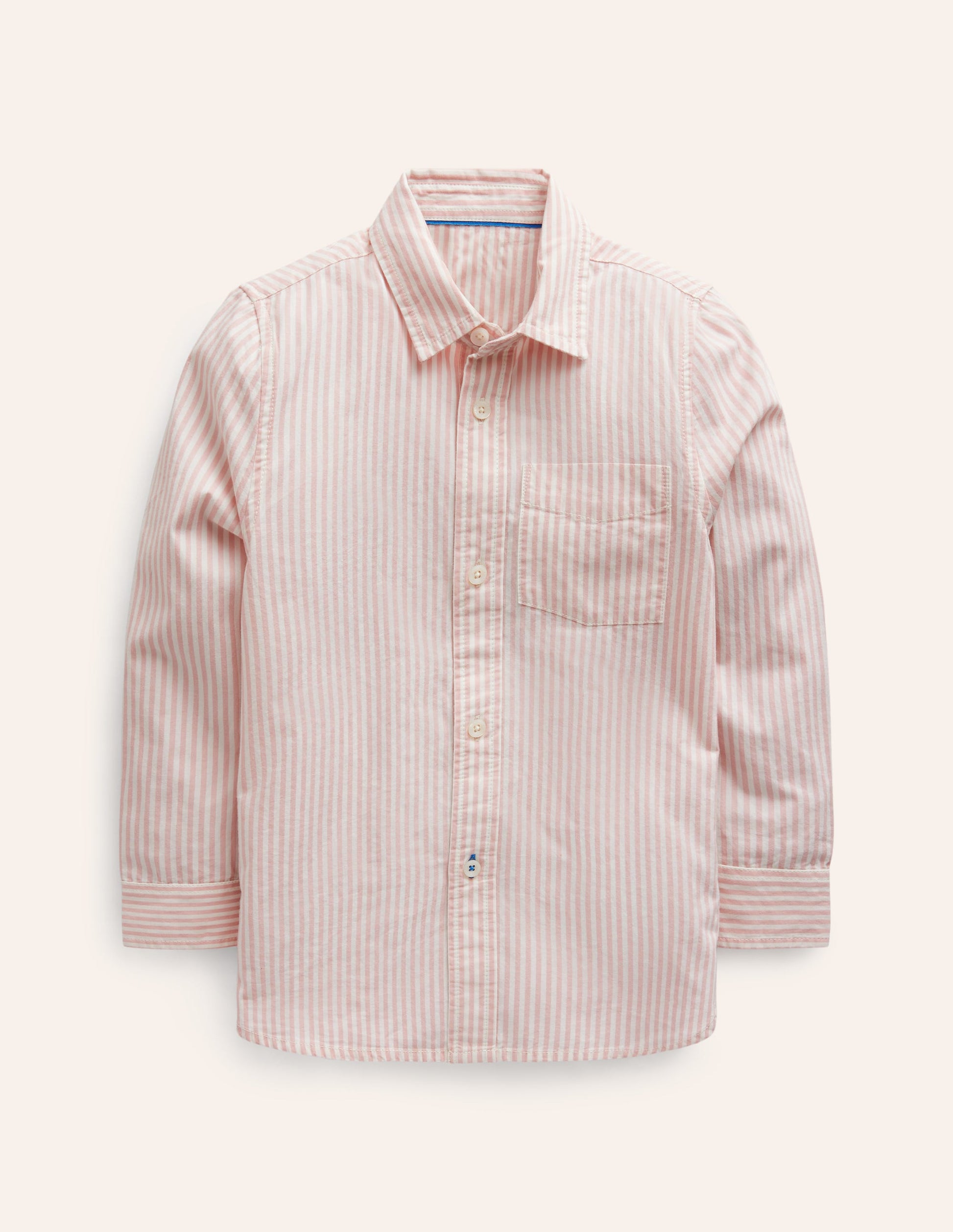 Cotton Shirt-French Pink/ Ivory Stripe-1
