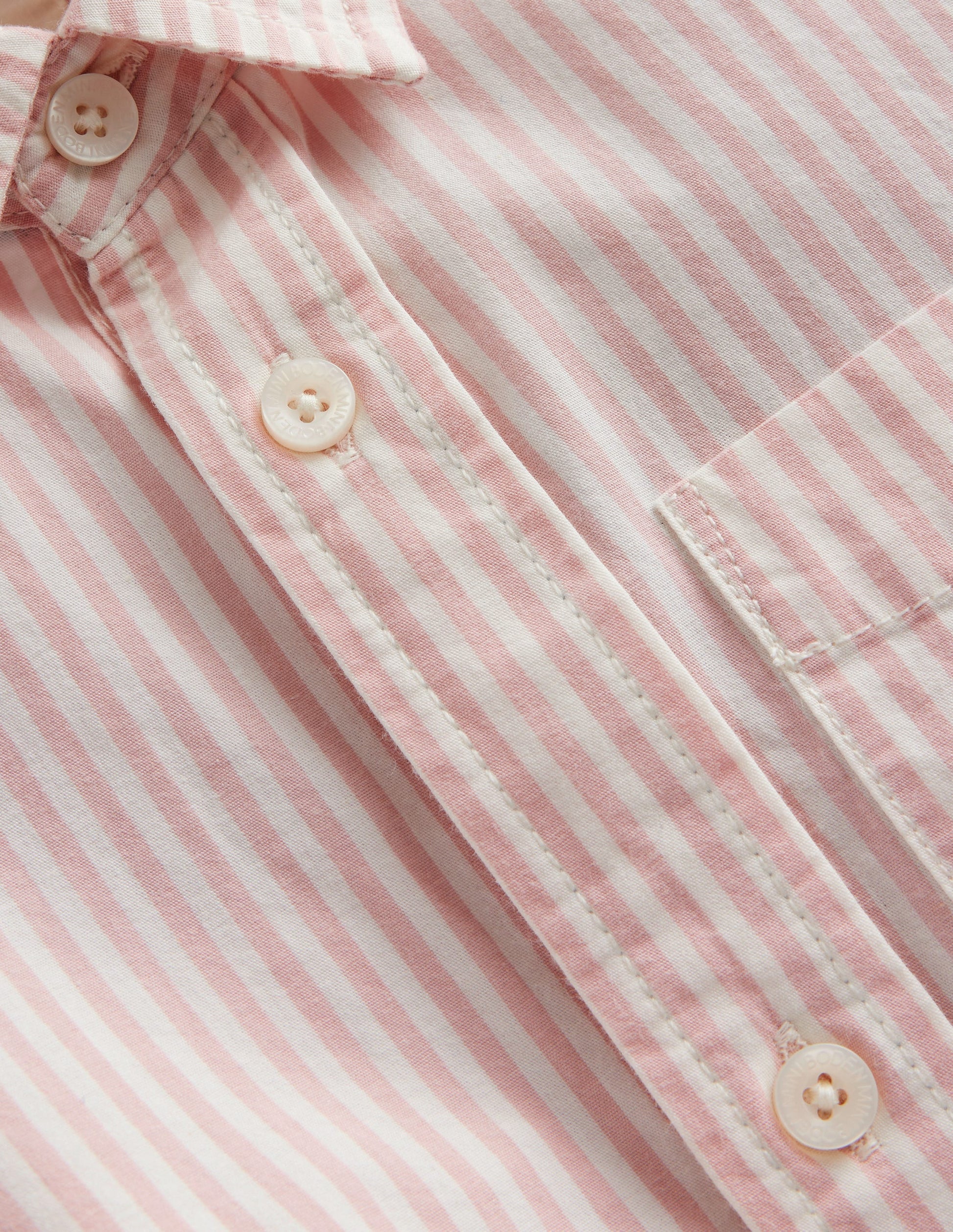 Cotton Shirt-French Pink/ Ivory Stripe-3