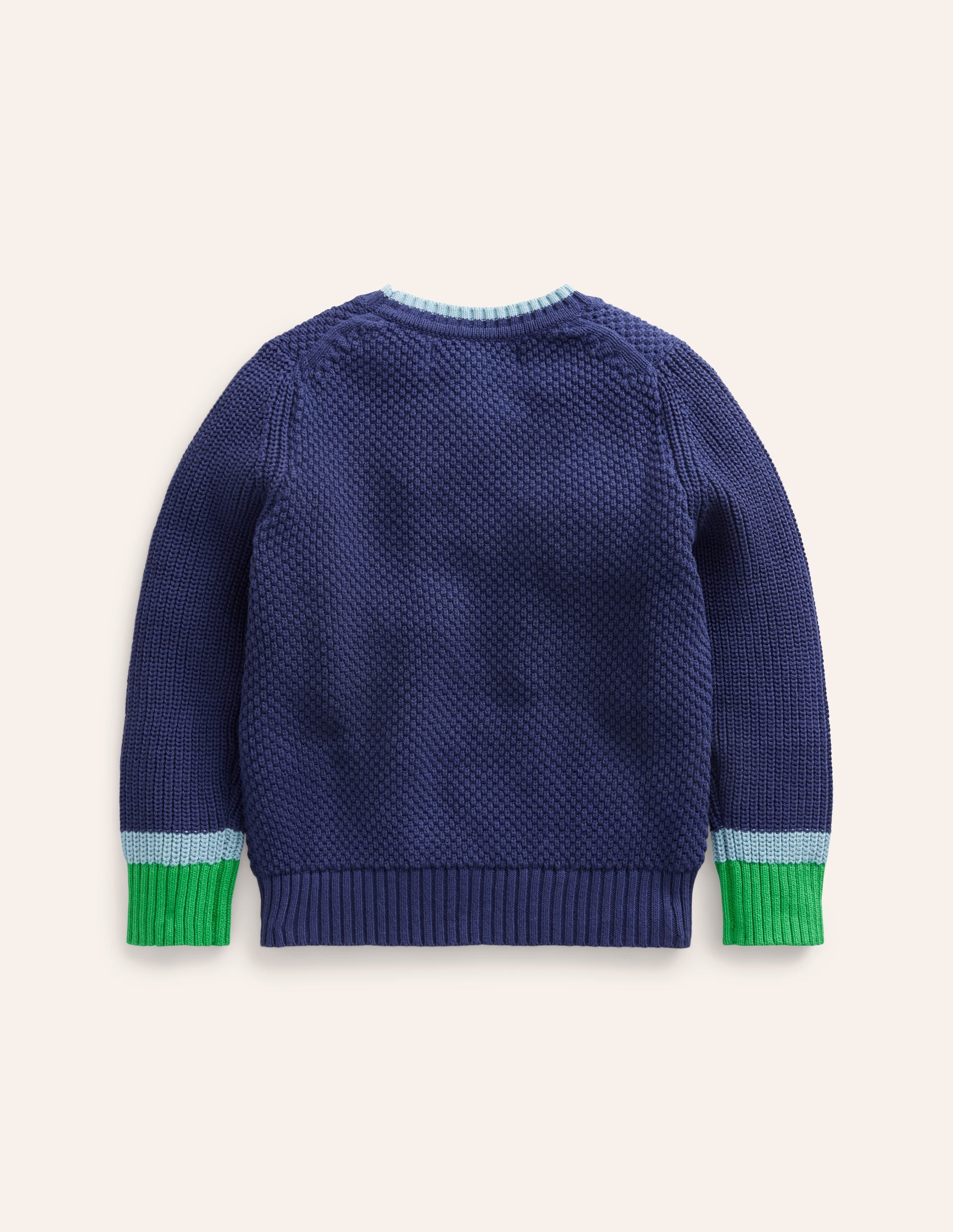 Chunky Cotton Sweater-College Navy - Image 2