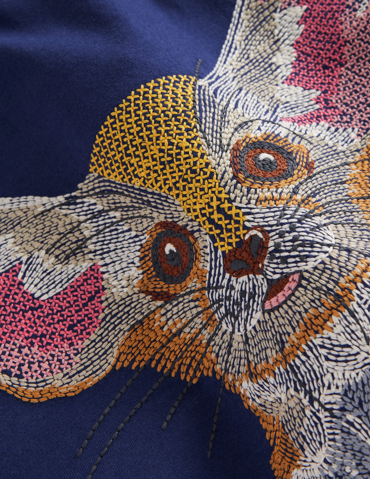 Superstitch Animal T-shirt-College Navy Fennec Fox-3