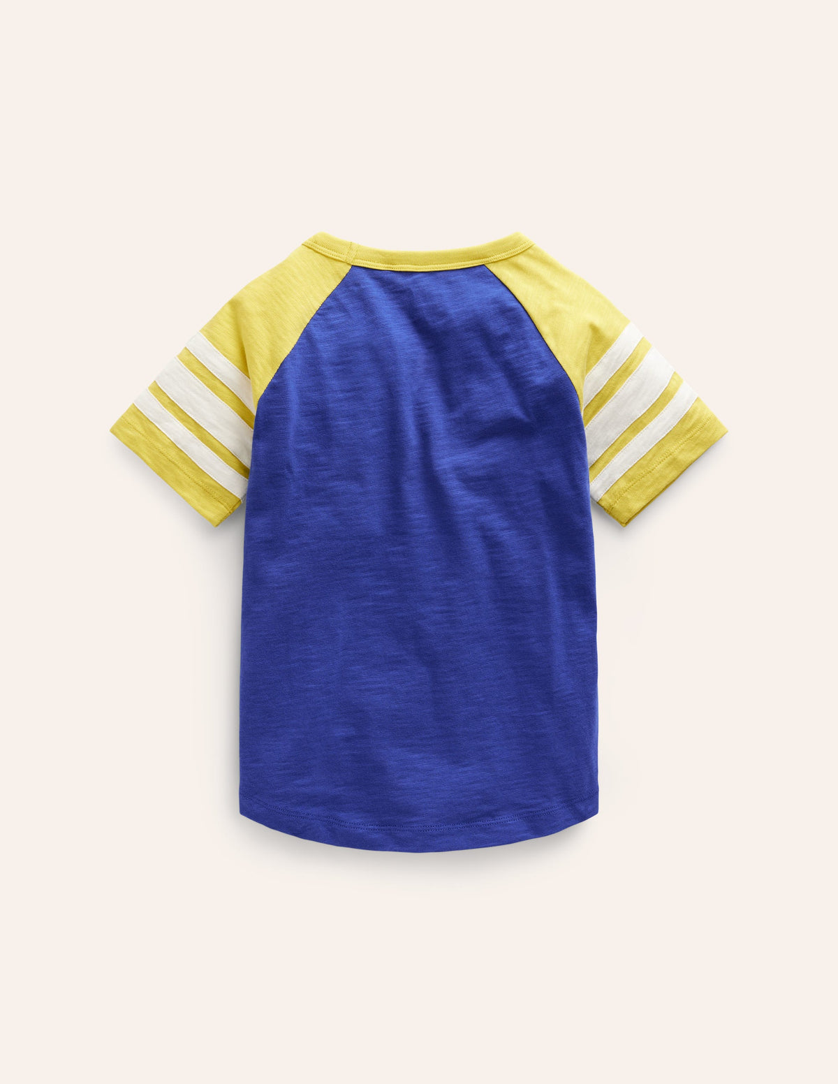 Short Sleeve Raglan T-shirt-Blue Heron/Gooseberry Yellow - Image 2