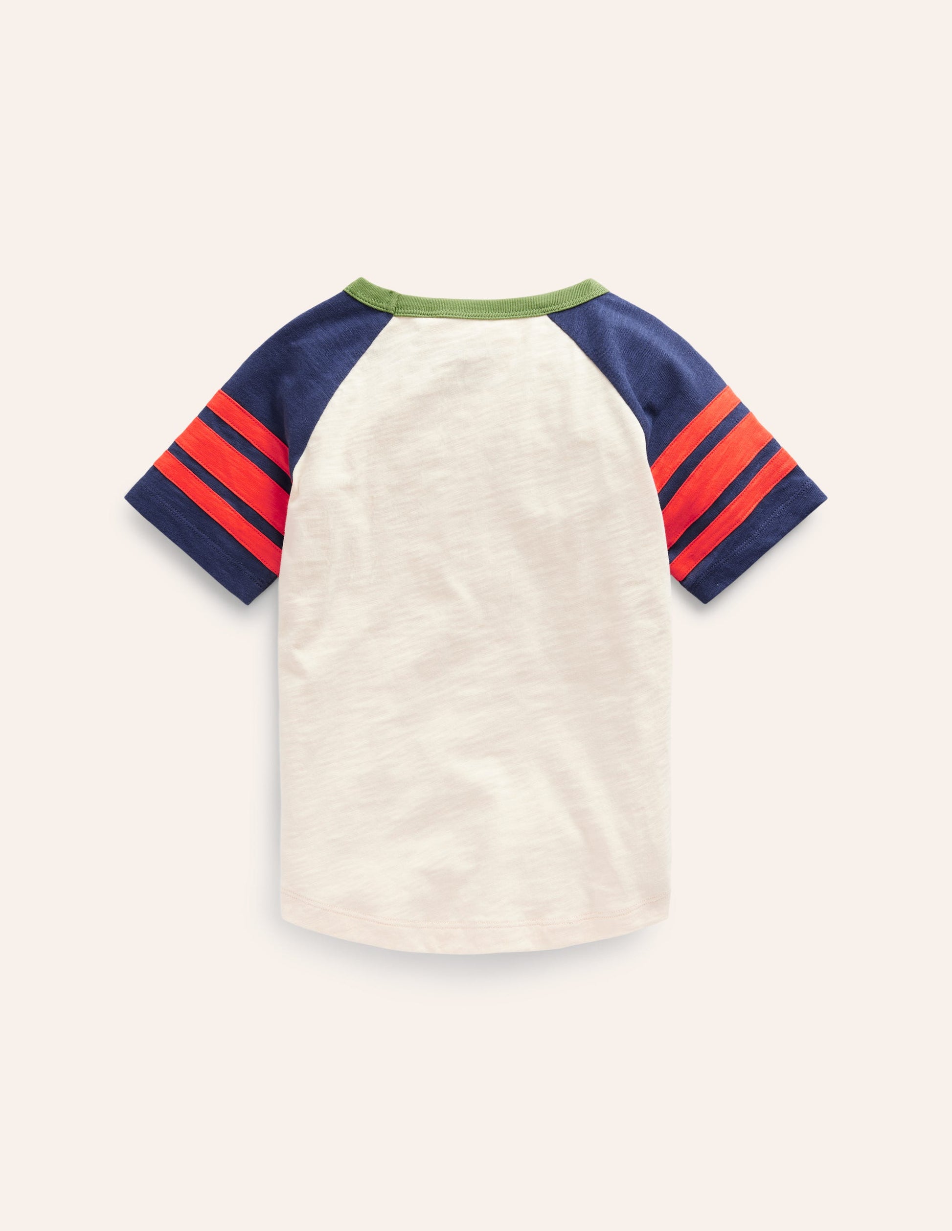 Short Sleeve Raglan T-shirt-Calico/College Navy-2