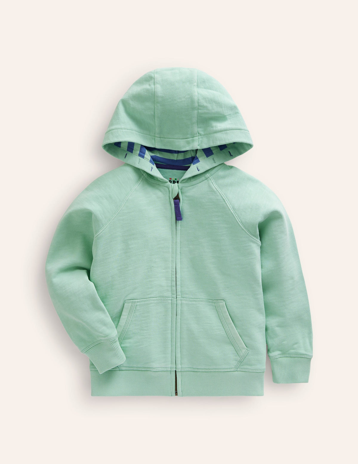 Garment Dye Zip-Through Hoodie-Pistachio Green - Image 1