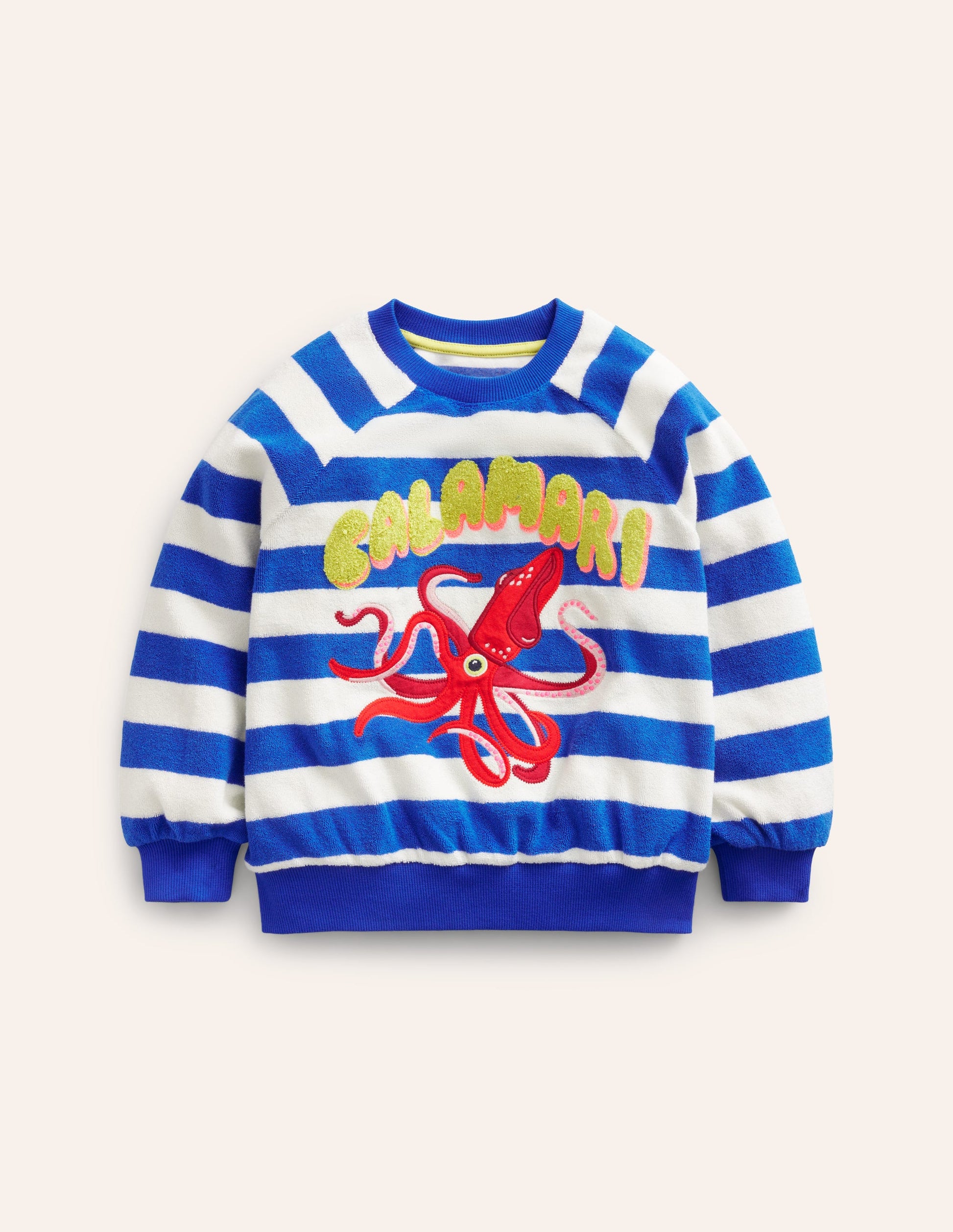 Logo Towelling Sweatshirt-Surf Blue/Ivory-1