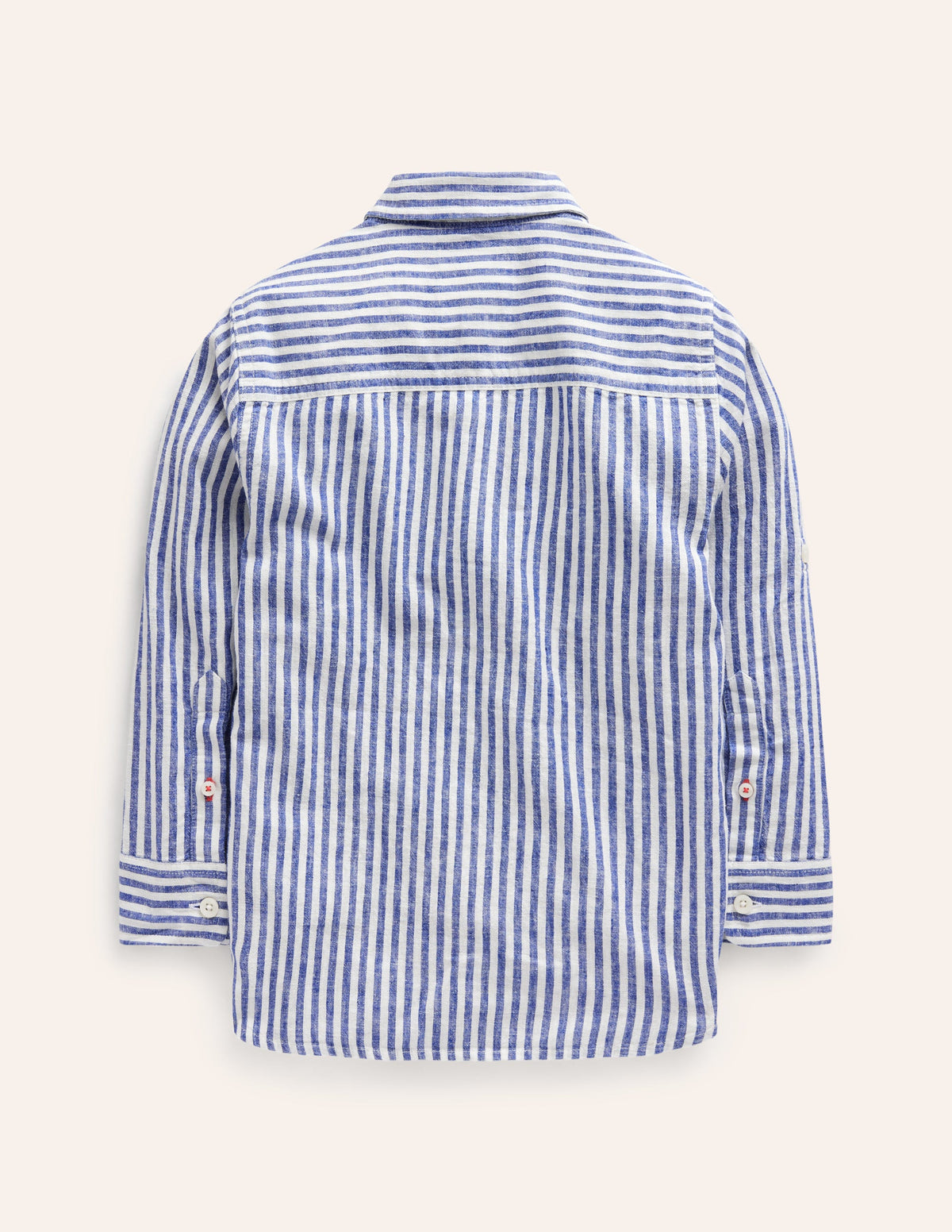 Linen Shirt-College Navy / Ivory Stripe-2