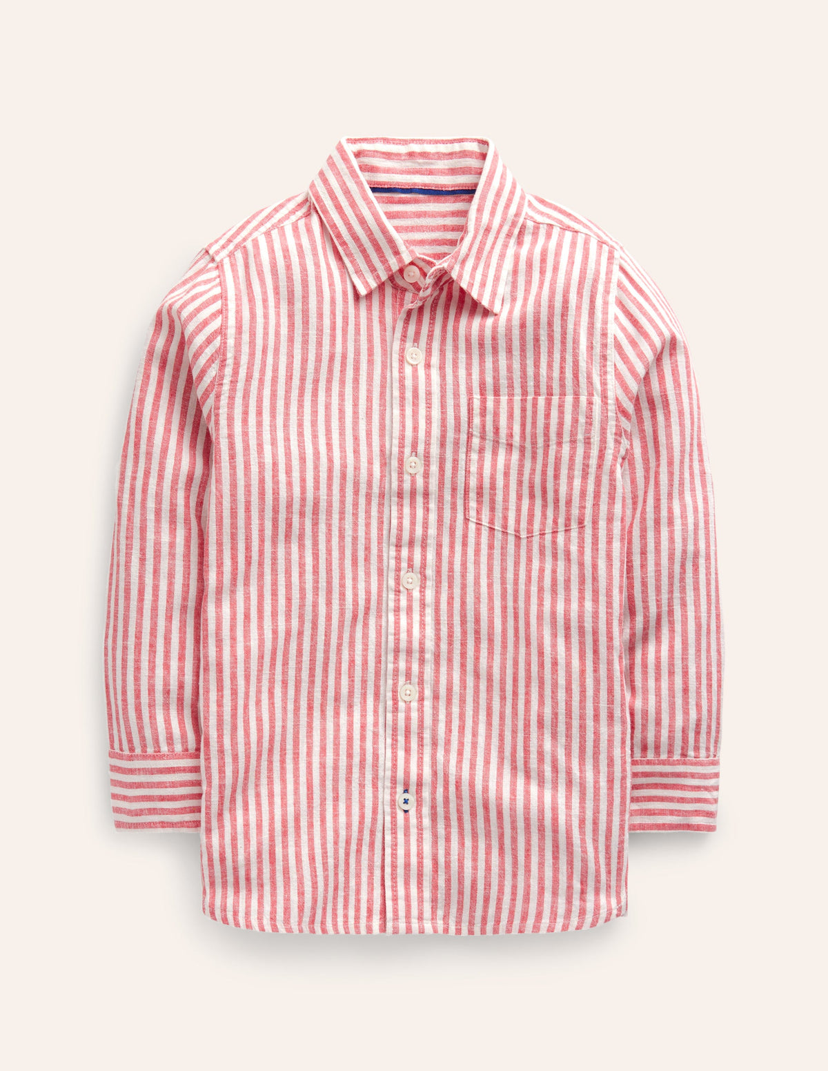 Linen Shirt-Jam Red / Ivory Stripe - Image 1