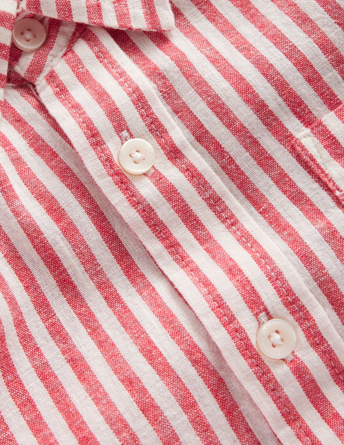 Linen Shirt-Jam Red / Ivory Stripe-3