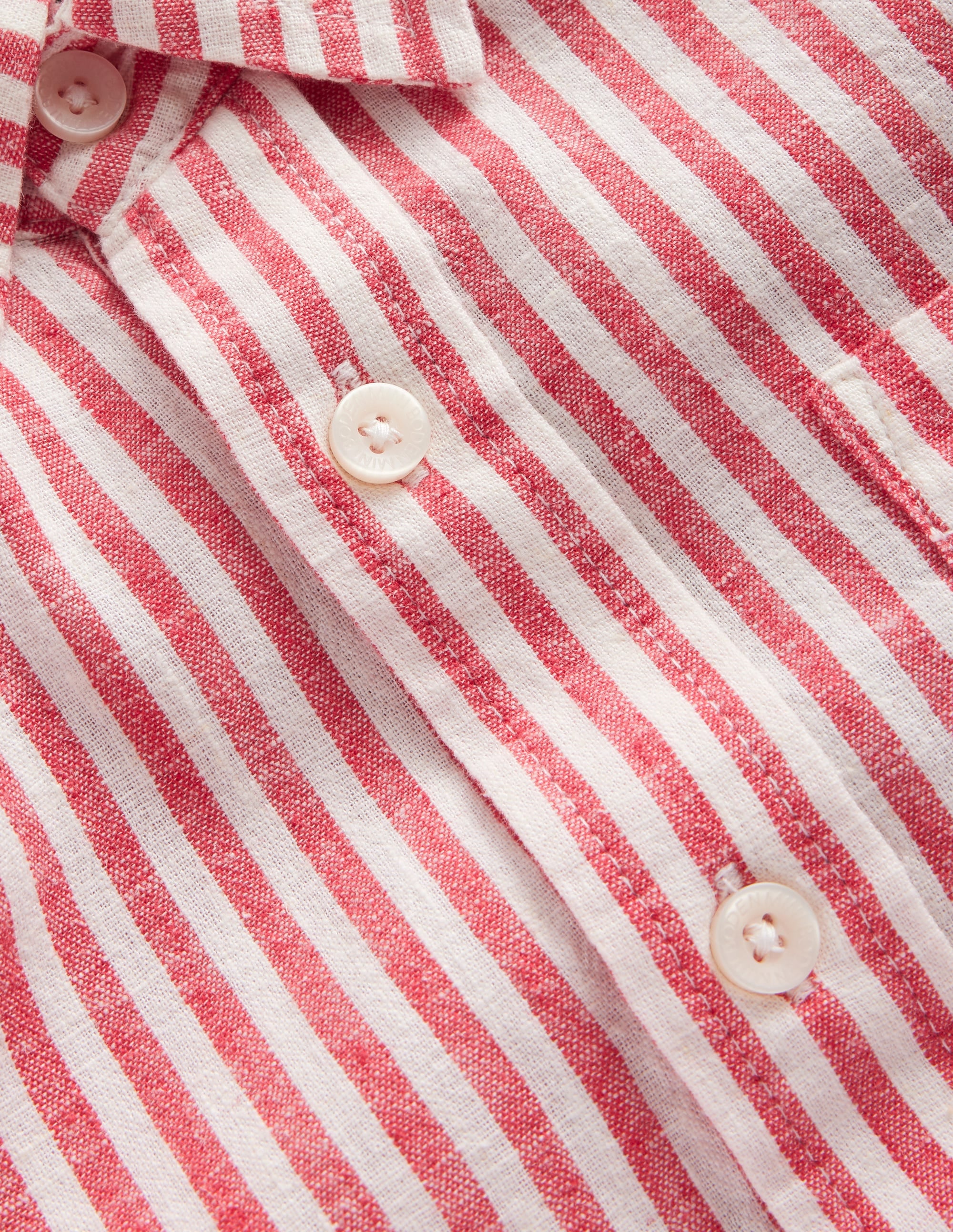 Linen Shirt-Jam Red / Ivory Stripe - Image 3